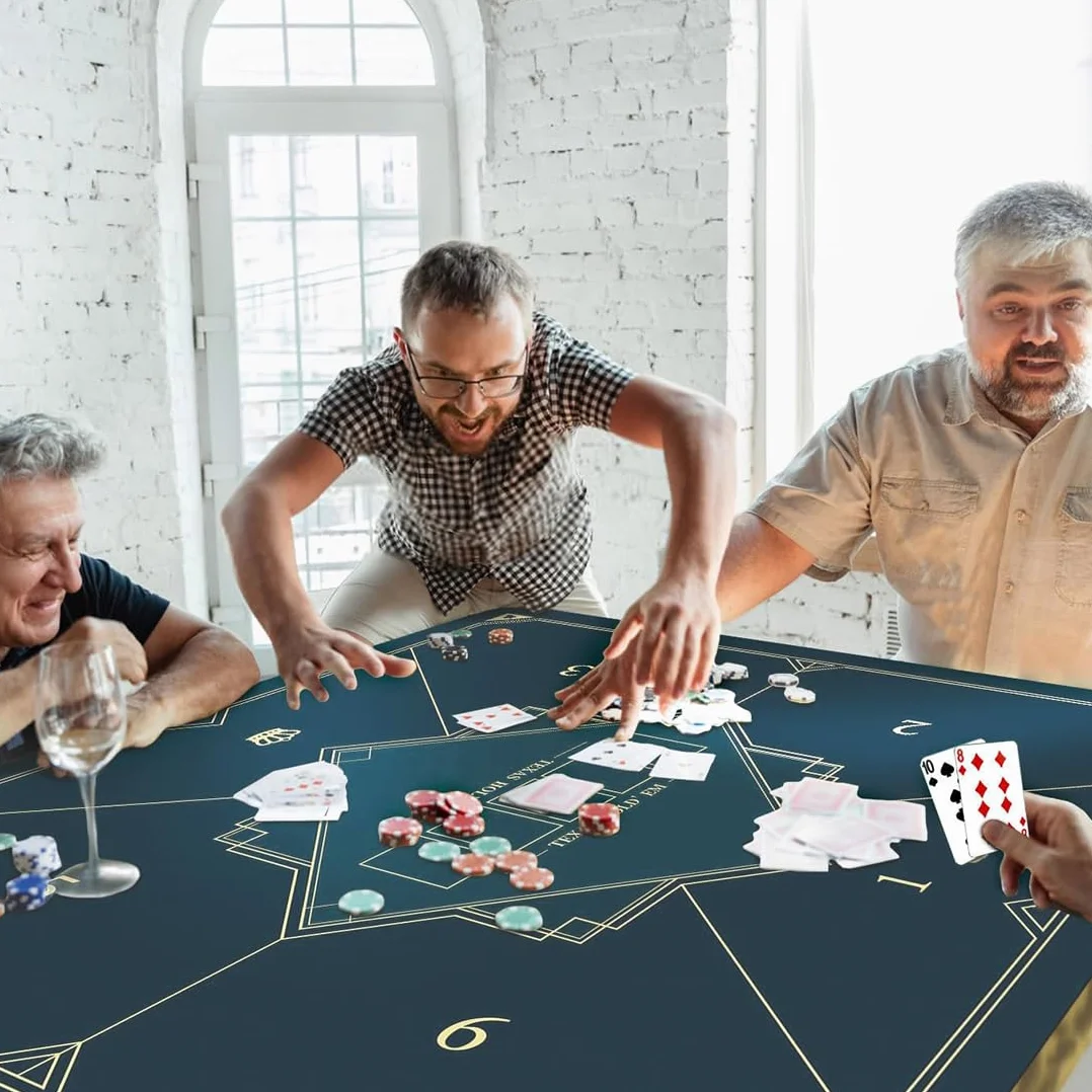 Alfombrilla De Póquer Cuadrada, Tela Verde Texas Holdem Para Mesa De Juego, Alfombrilla De Mesa De Póquer, Alfombra Verde De Juego (80 X 80 Cm)