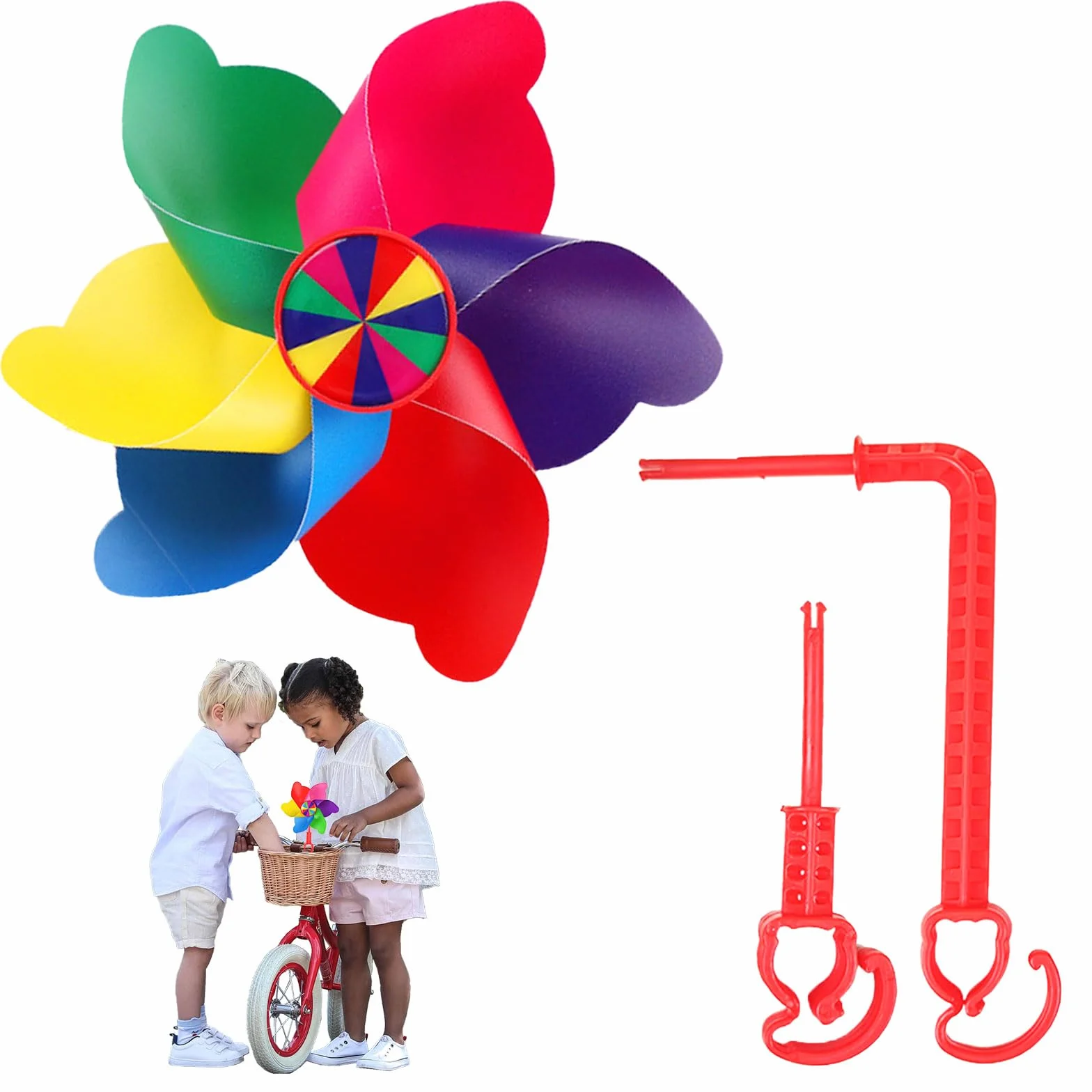 Molinillo de viento para bicicleta infantil, juguete colorido de scooter, bonita decoración 3D, accesorios de bicicleta para juguetes infantiles, bicicleta molino de viento novedoso bicicleta