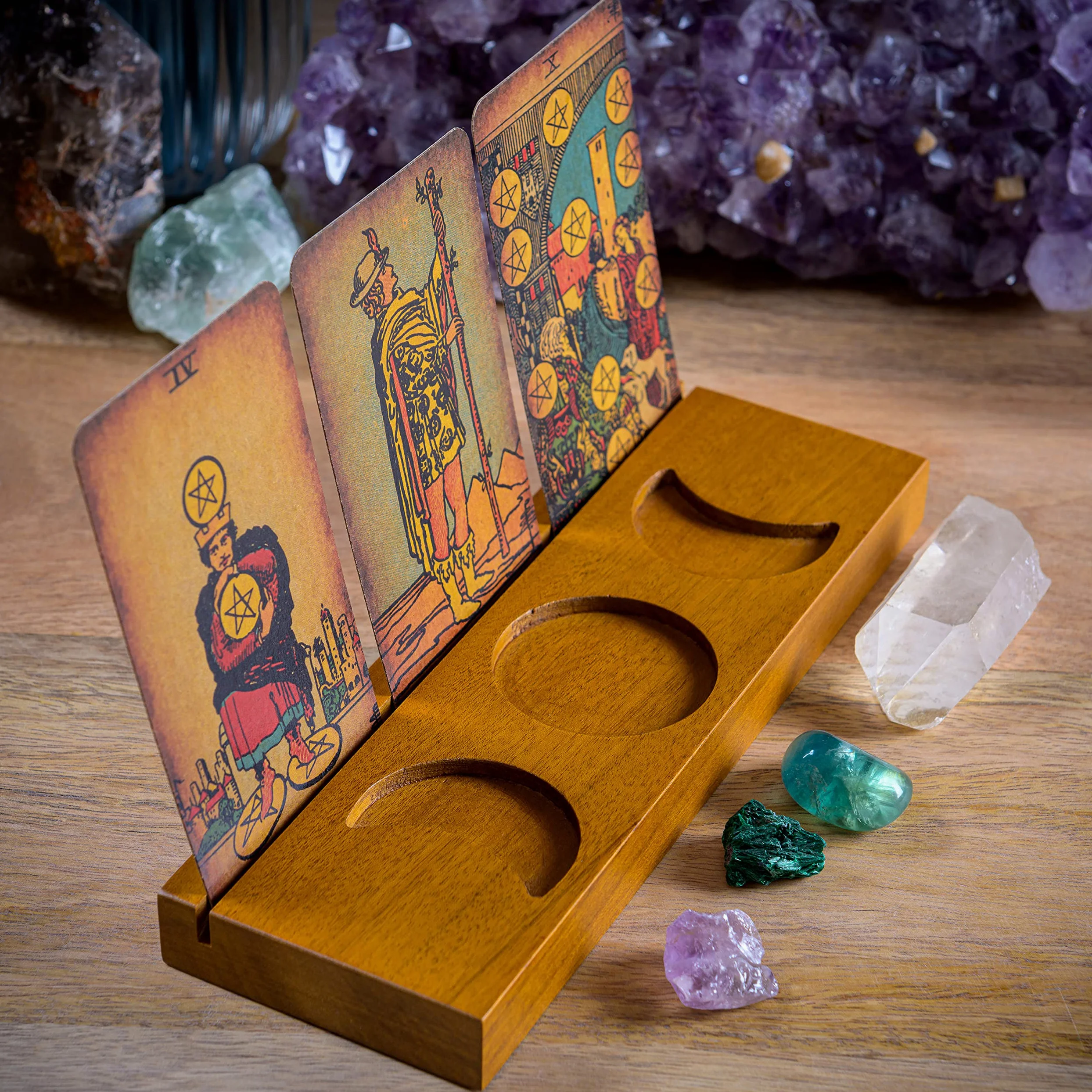 Tarot Tarot Soporte para tarjetas – Muestra tus tarjetas de afirmación diaria – Tarot Tarot – Accesorios para tarot – Tarot Board Altar Stand – Pagan & Wiccan Altar Suministros