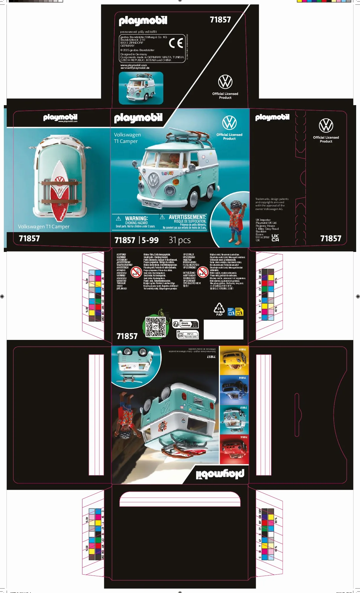 PLAYMOBIL | Collector Cars | Volkswagen T1 Camper | Coche de colección para Adultos y niños | con Pegatinas para Personalizar | Regalo para Fans de Autos | Diseño detallado | 71857