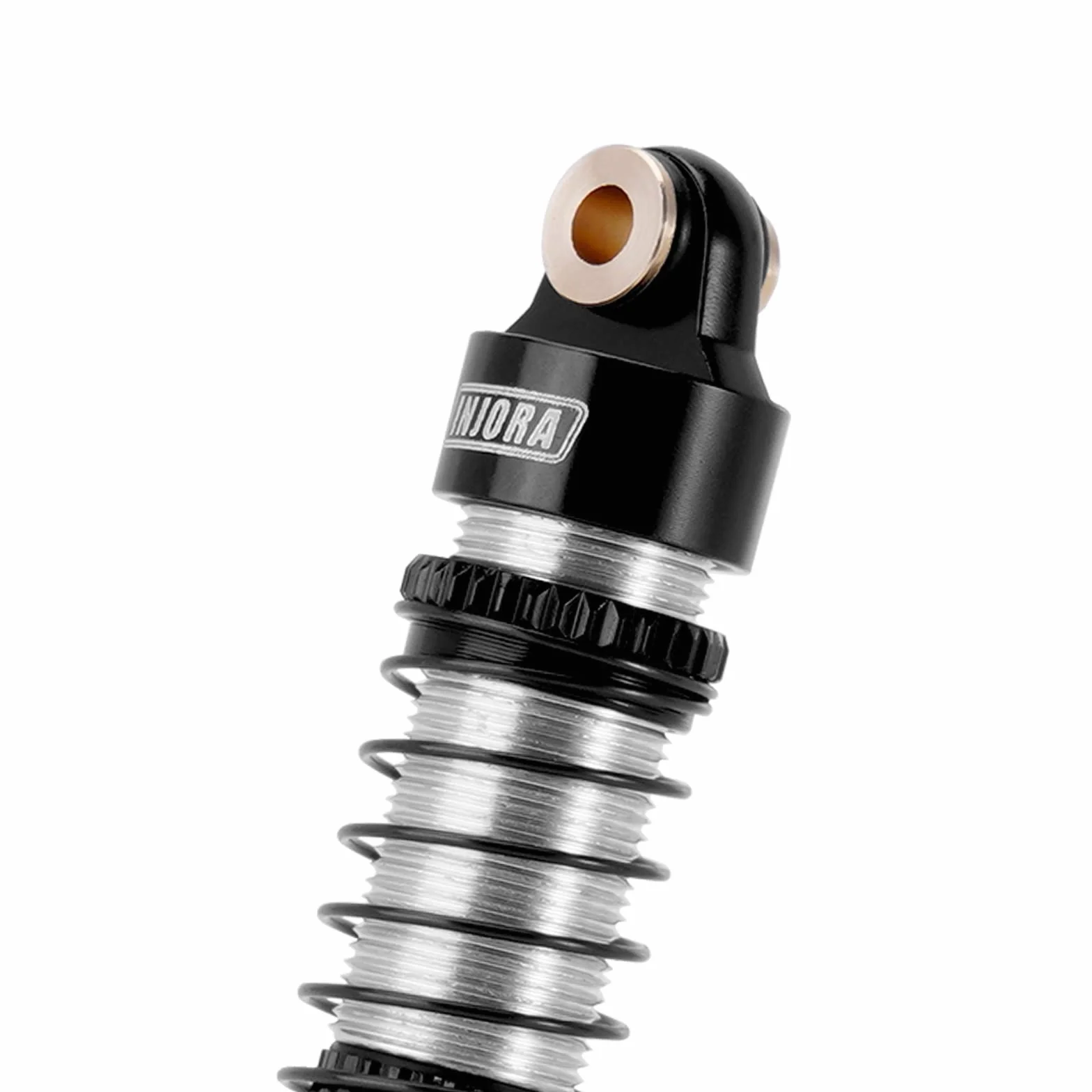 INJORA 53mm RC Choques- Aceite Amortiguador Roscado Absorbedor para TRX4M K10 High Trail Upgrade 1/18，Negro Plata