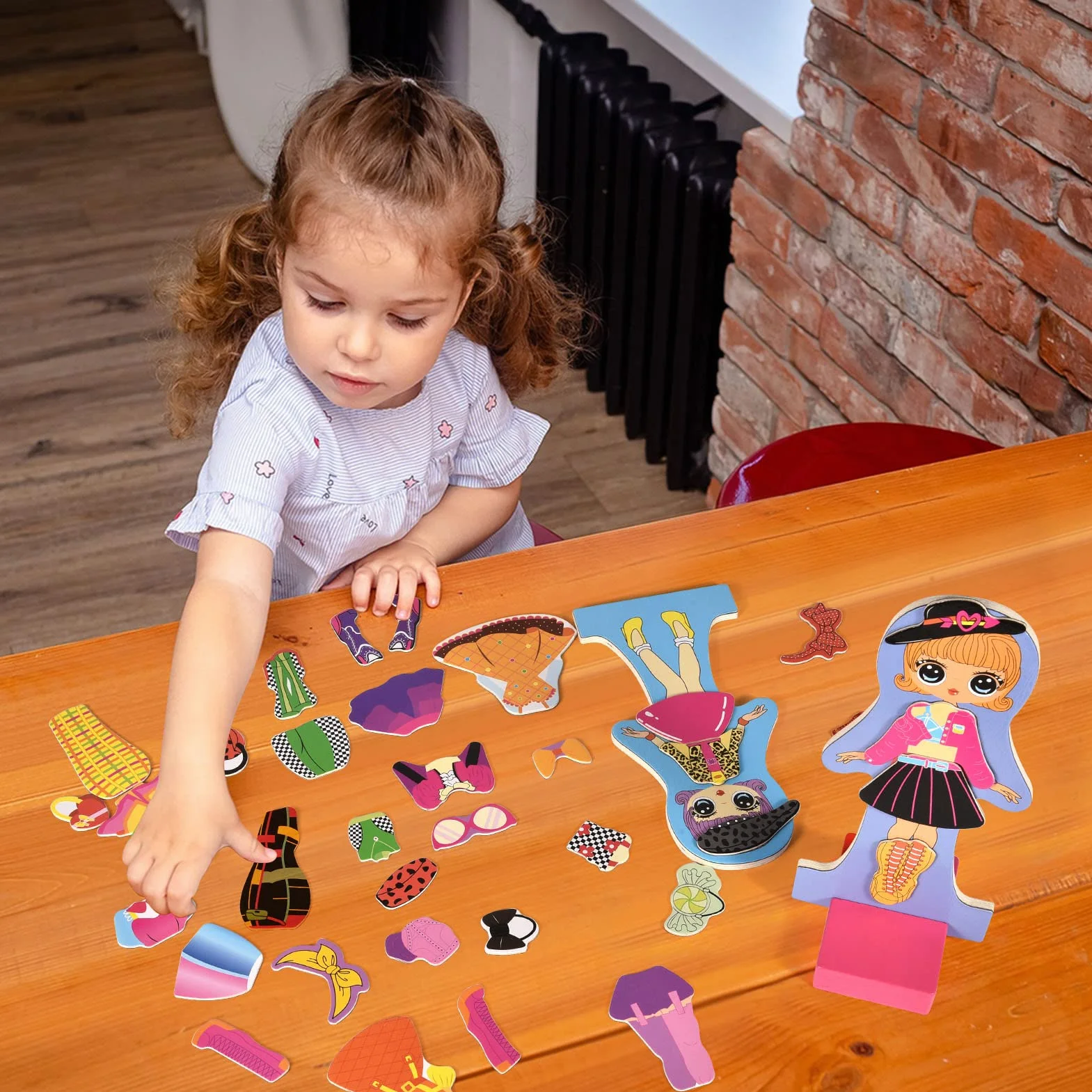 Toyssa Muñecas magnéticas para Vestir Vestir Muñeca Juego de Magnéticos Juguete de Madera Juguetes Montessori Educativo Juego de imitación Regalo para Bebés Niñas 2 3 4 5 6 años