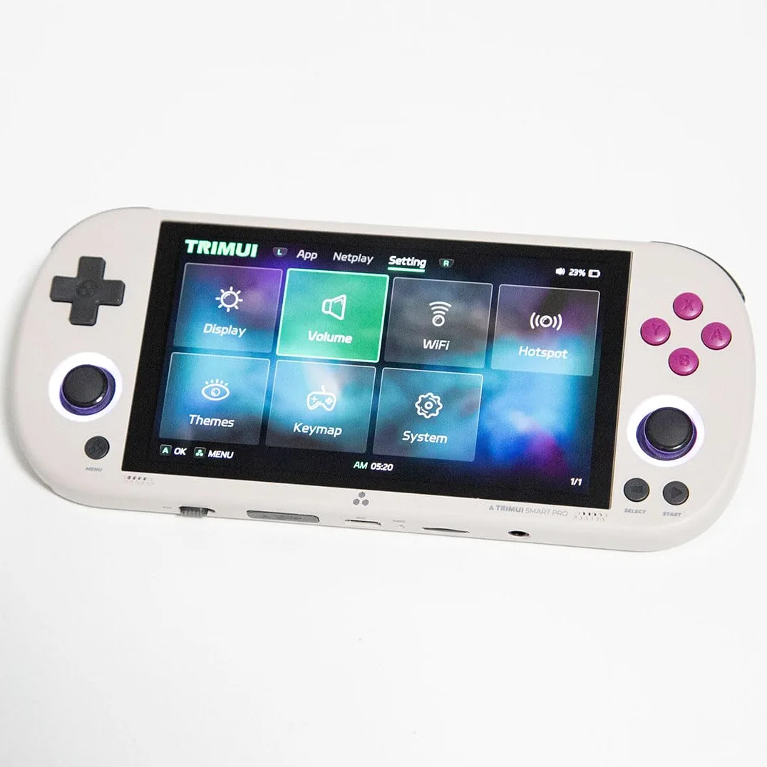SMART PRO Pantalla IPS de 4,96 pulgadas Consola de juegos portátil retro portátil sin juegos, gran capacidad de 5000 mAh, admite memoria extendida