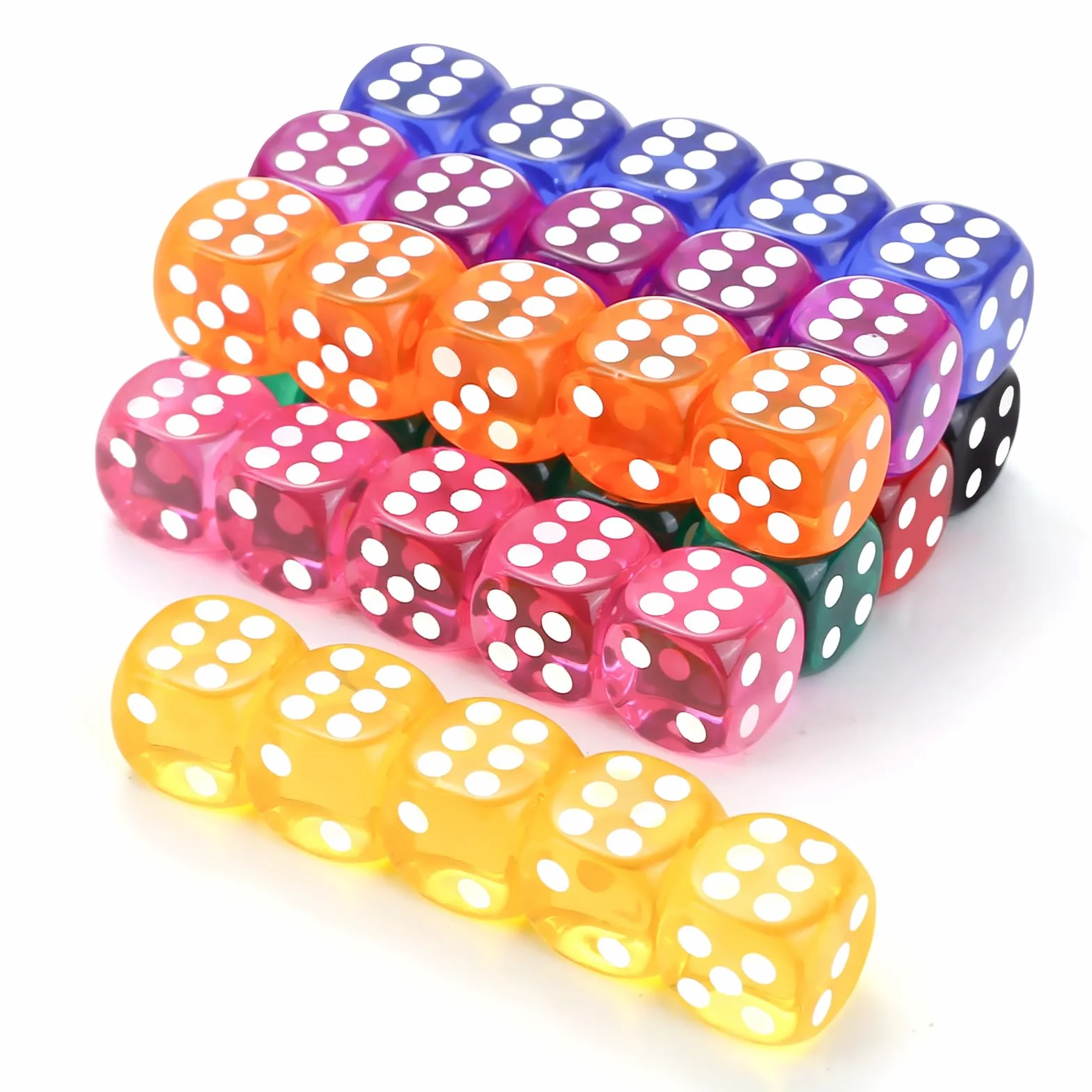 GWHOLE Dados Poliedricos 40 Piesza D6 Dados de Juegos Dados Juegos de Cartas de Mesa 8 Colores Cada Color 5 Cantidades