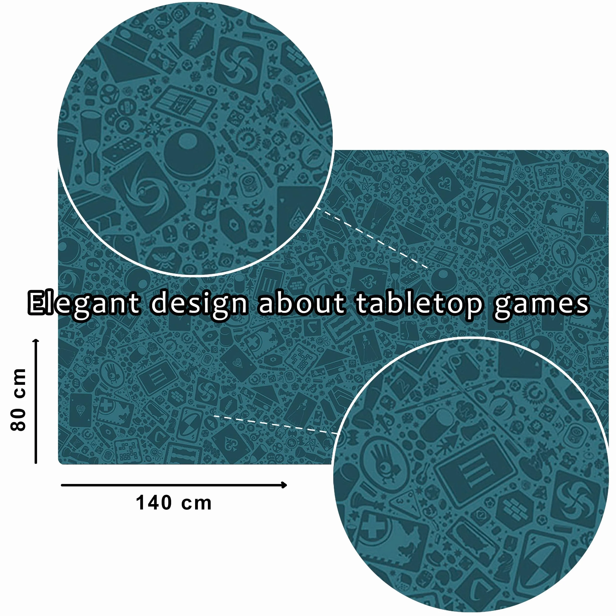 Neoprene Play Mat | Tapete especializado para Juegos de Mesa, Dados y Cartas | 140 x 80 cm | Impermeable, Antideslizante y Enrollable (Gaming (Blue))