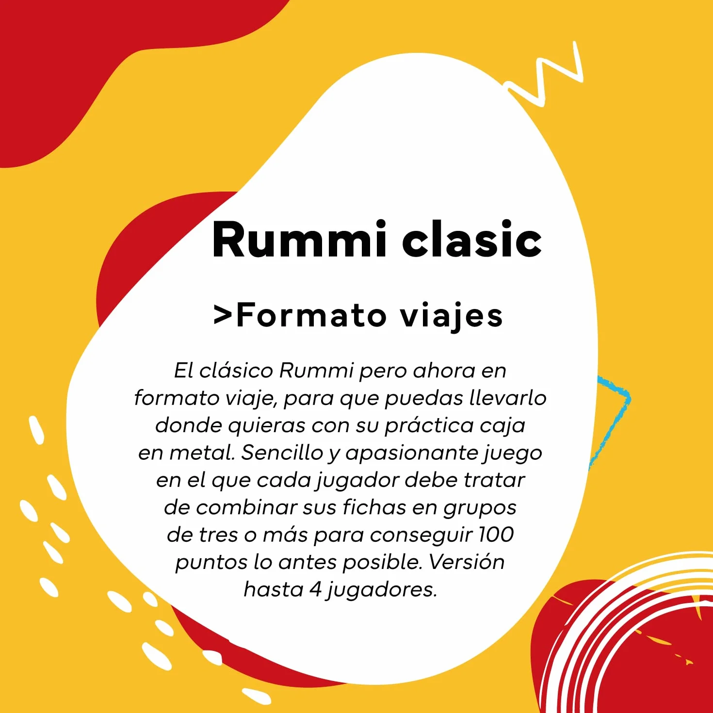 Cayro Rummi Modelo Clásico Juego de Mesa Edición de Viaje Caja Metálica 2-4 Jugadores