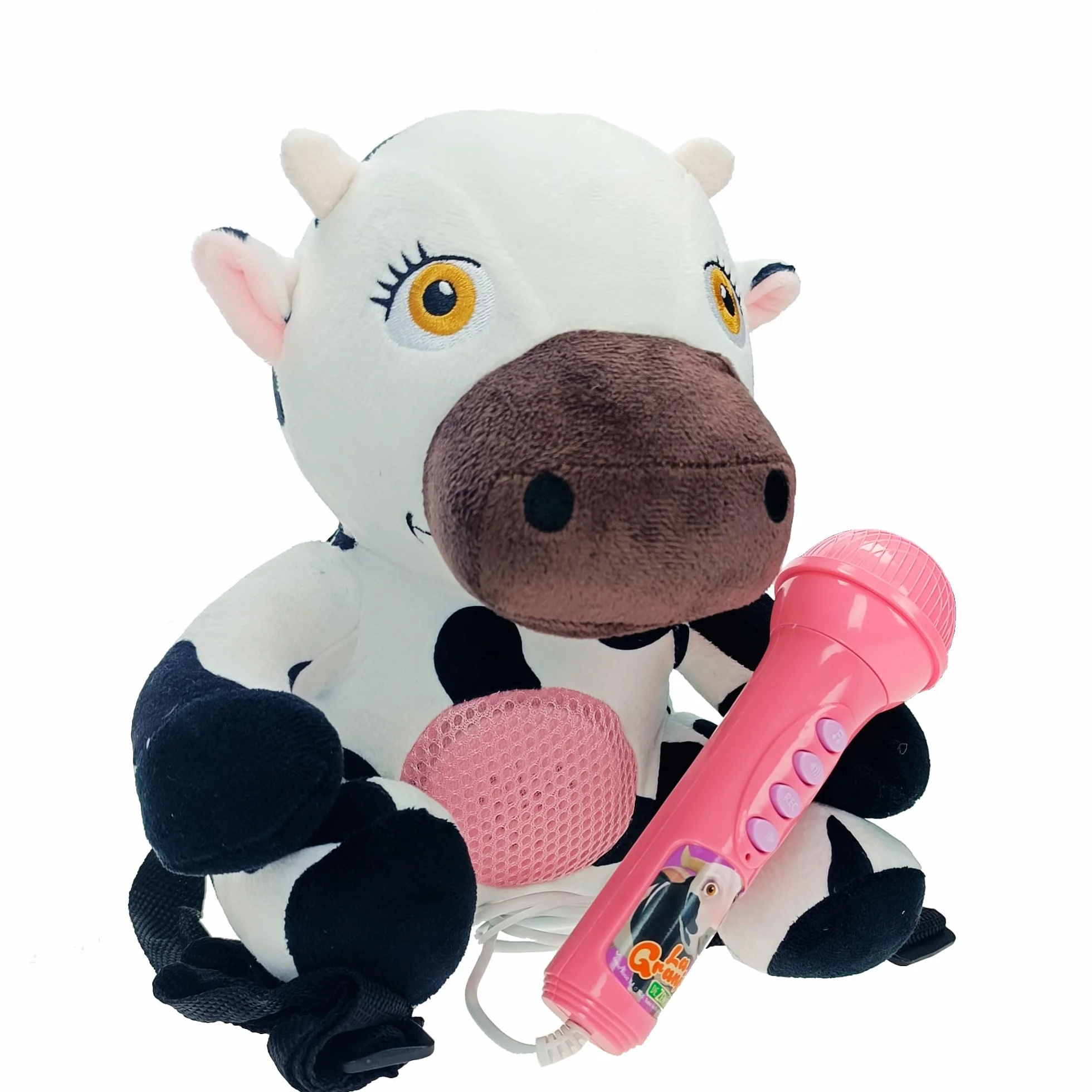 Vaca Lola con micrófono. La Granja de Zenón (Reig4936)