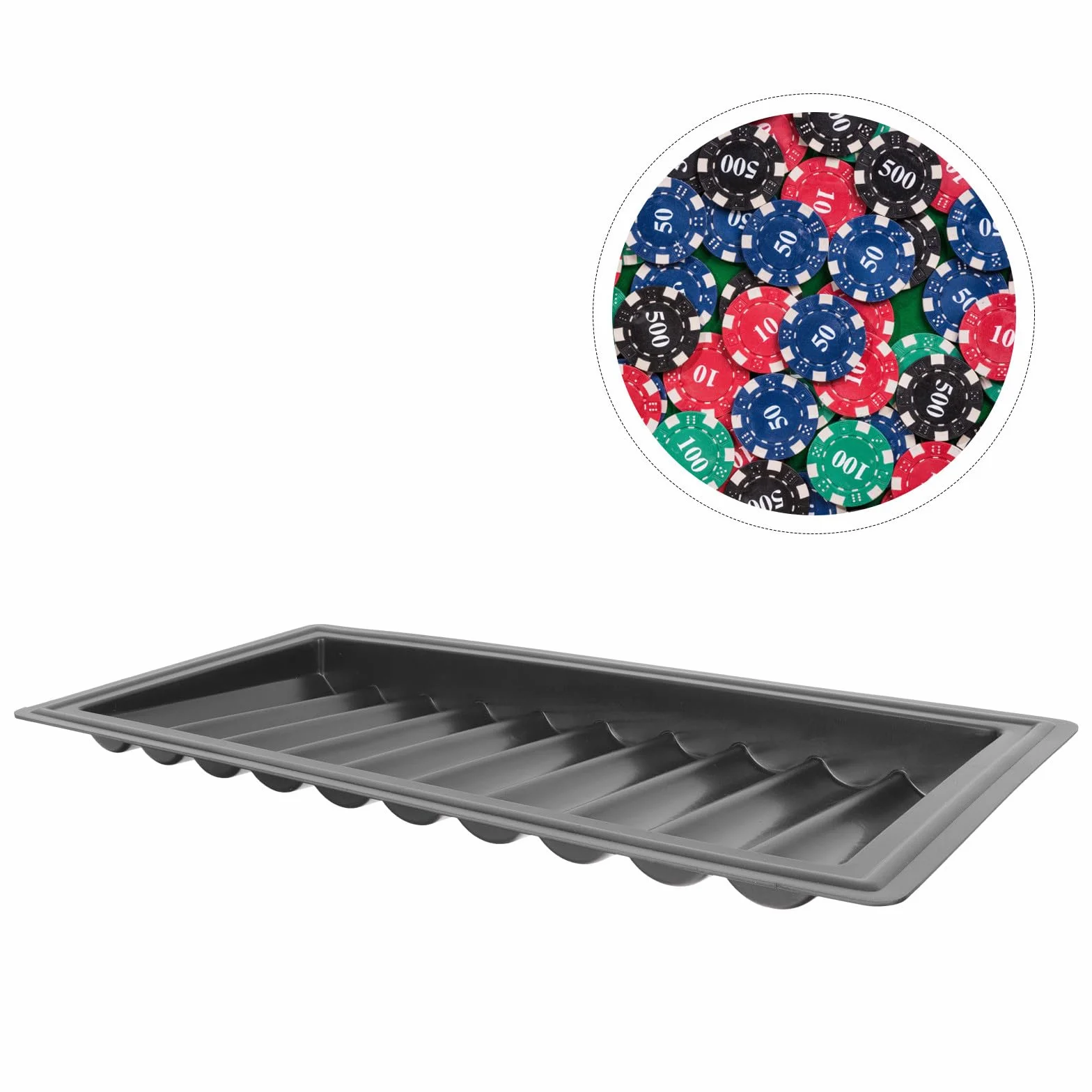 BESPORTBLE Portafichas De Póquer Plástico 500 Piezas Bandeja Organizadora Resistente para Juego De Poker Almacenamiento De Chips para Jugadores Casa