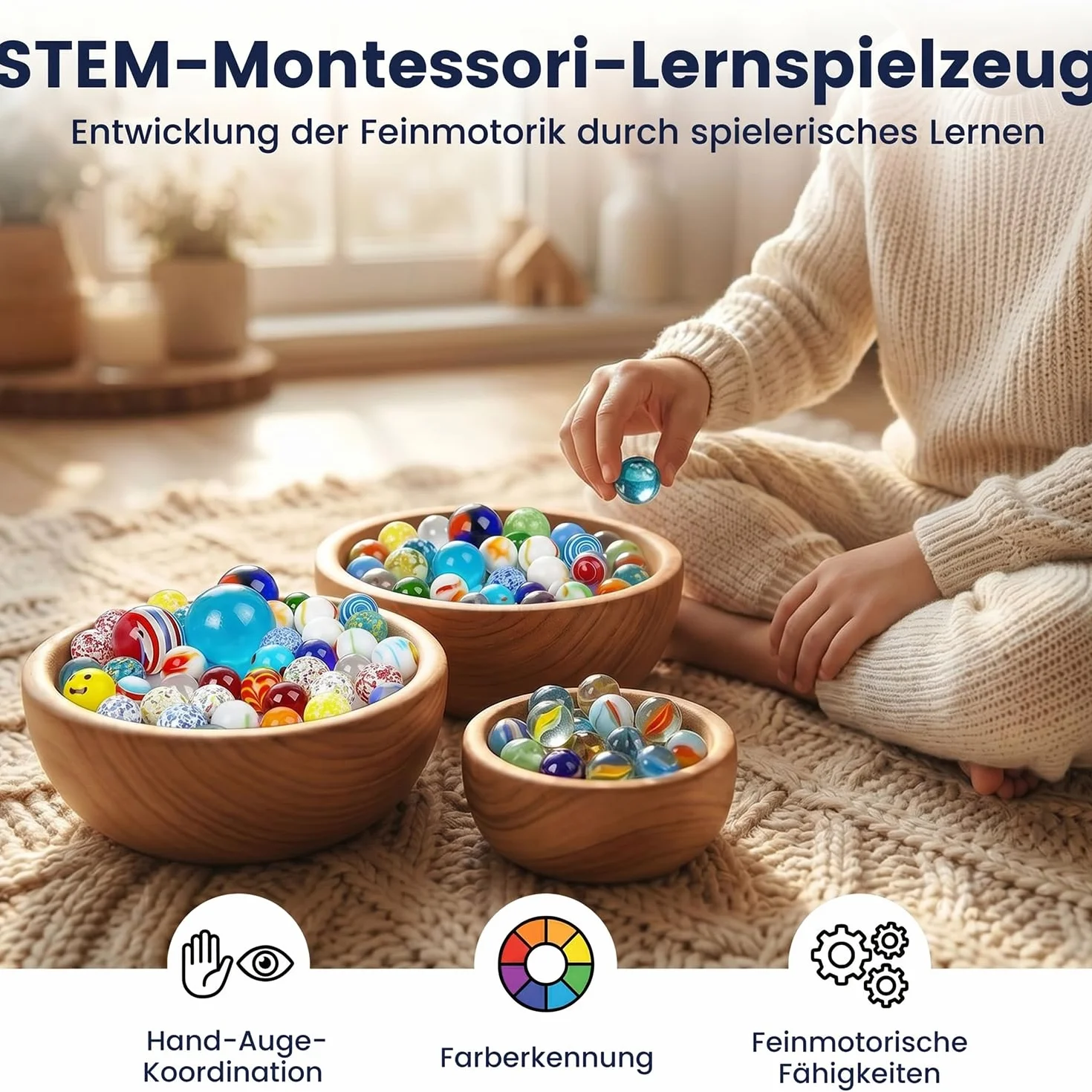 HAKACC 85 Canicas de Cristal Coloridas en Lata de Hojalata - Juego de Canicas para Niños y Decoración de Plantas