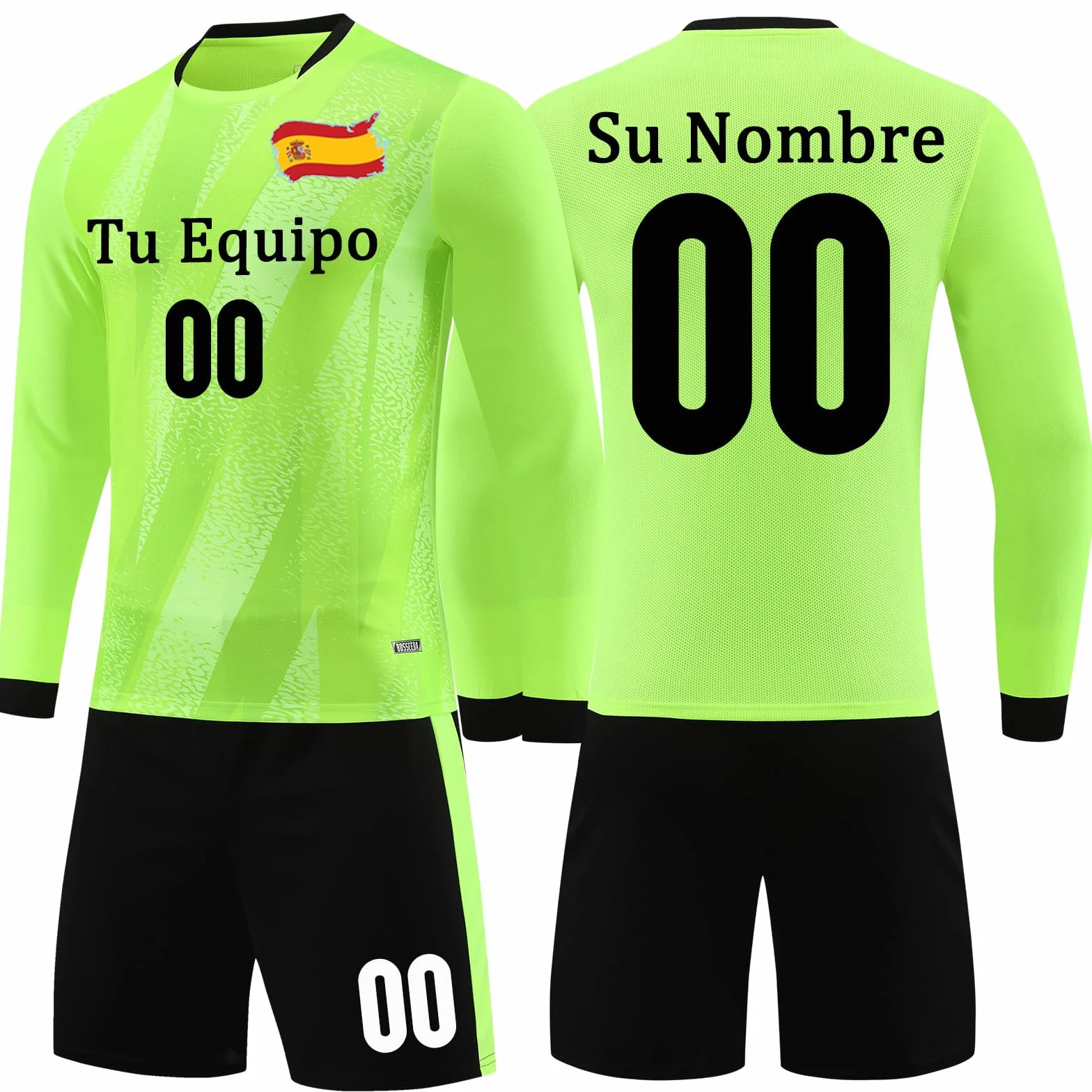 Camiseta Portero Personalizado Mangas Largas Equipacion Futbol Portero Pantalones Cortos