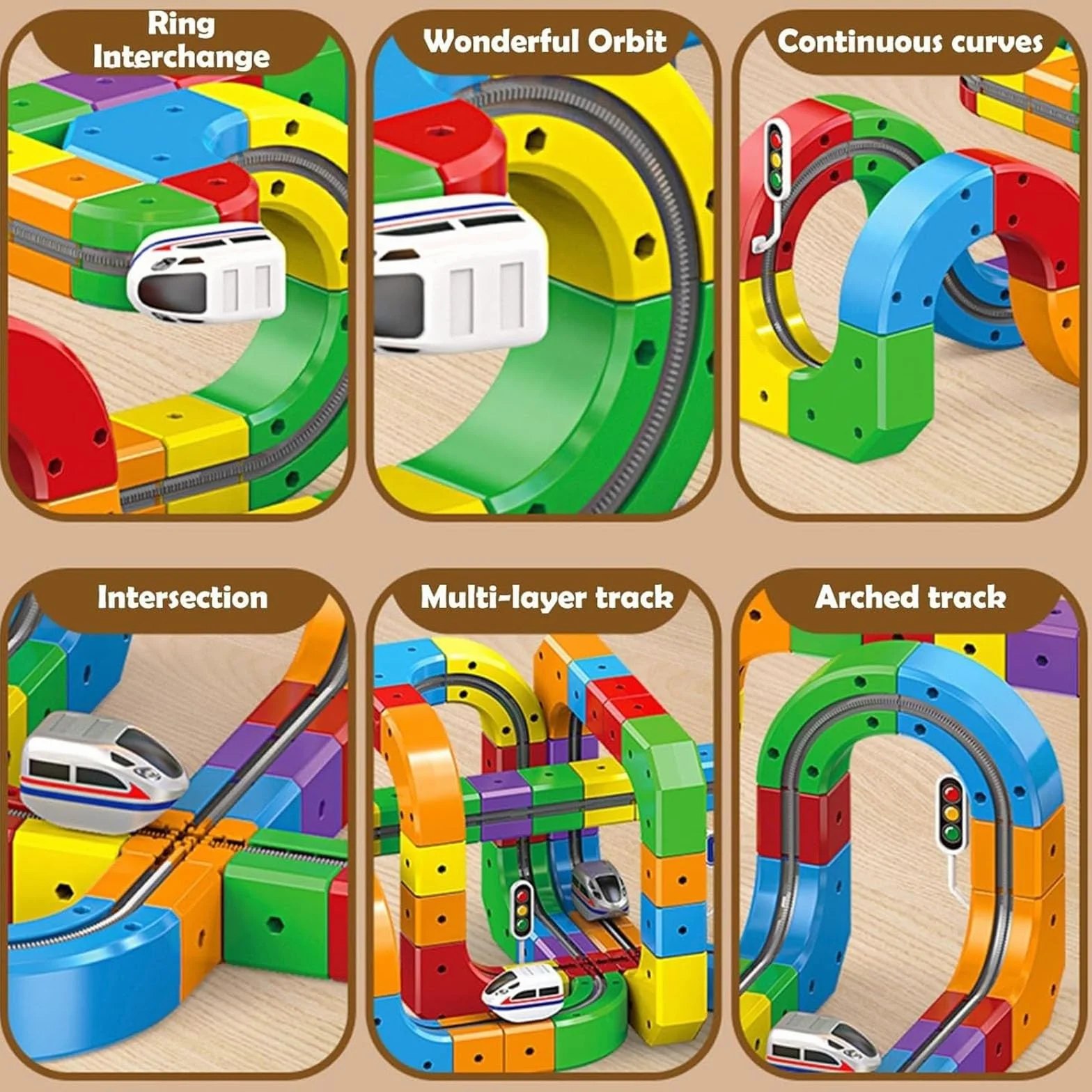 Track Fusion Juego de tren eléctrico construcción de cubo mágico tren motorizado gravedad sistema pista 3D regalo aprendizaje niños niñas 123 piezas
