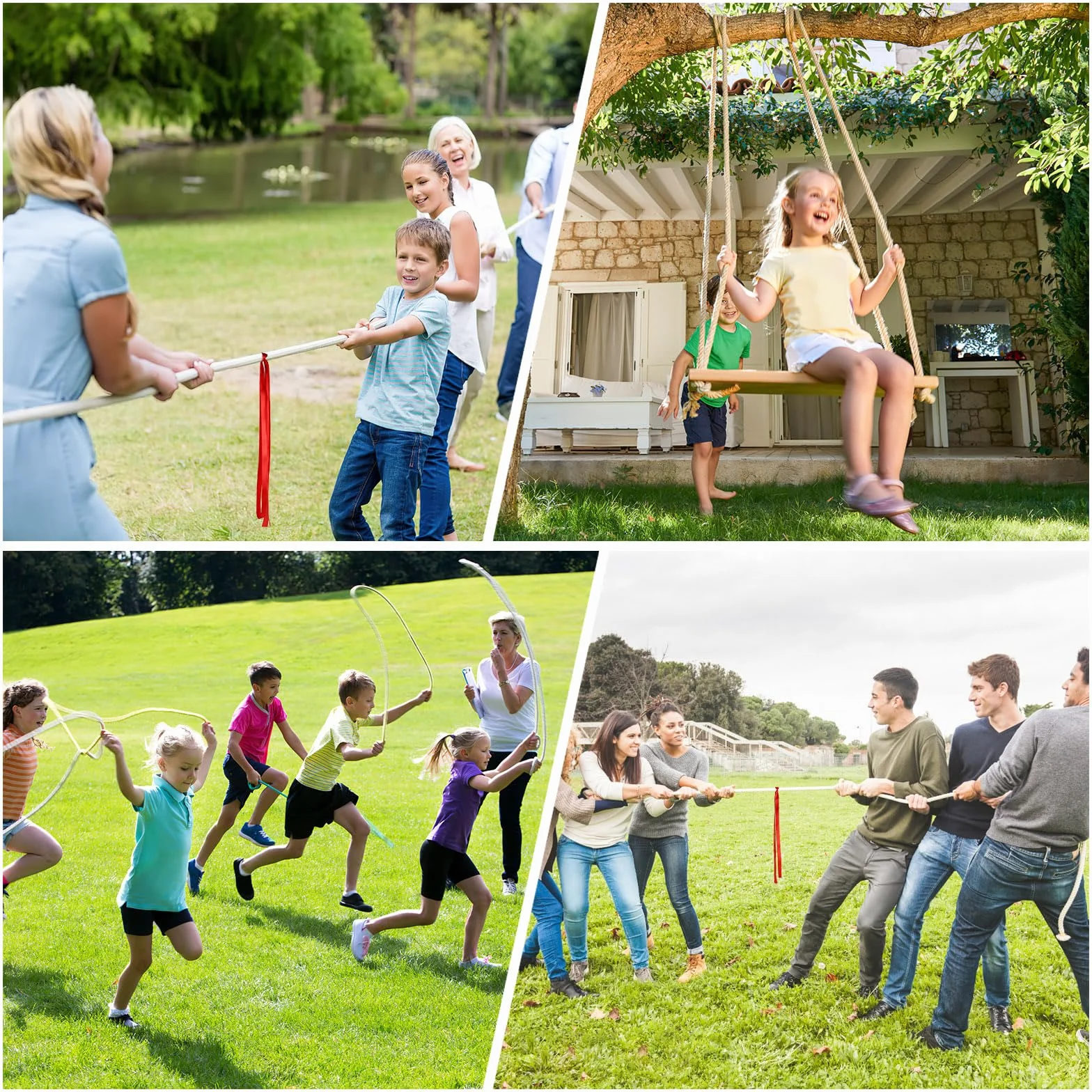 NEBURORA Cuerda de Tira y Afloja de 20 pies Juegos al Aire Libre para Niños y Adultos