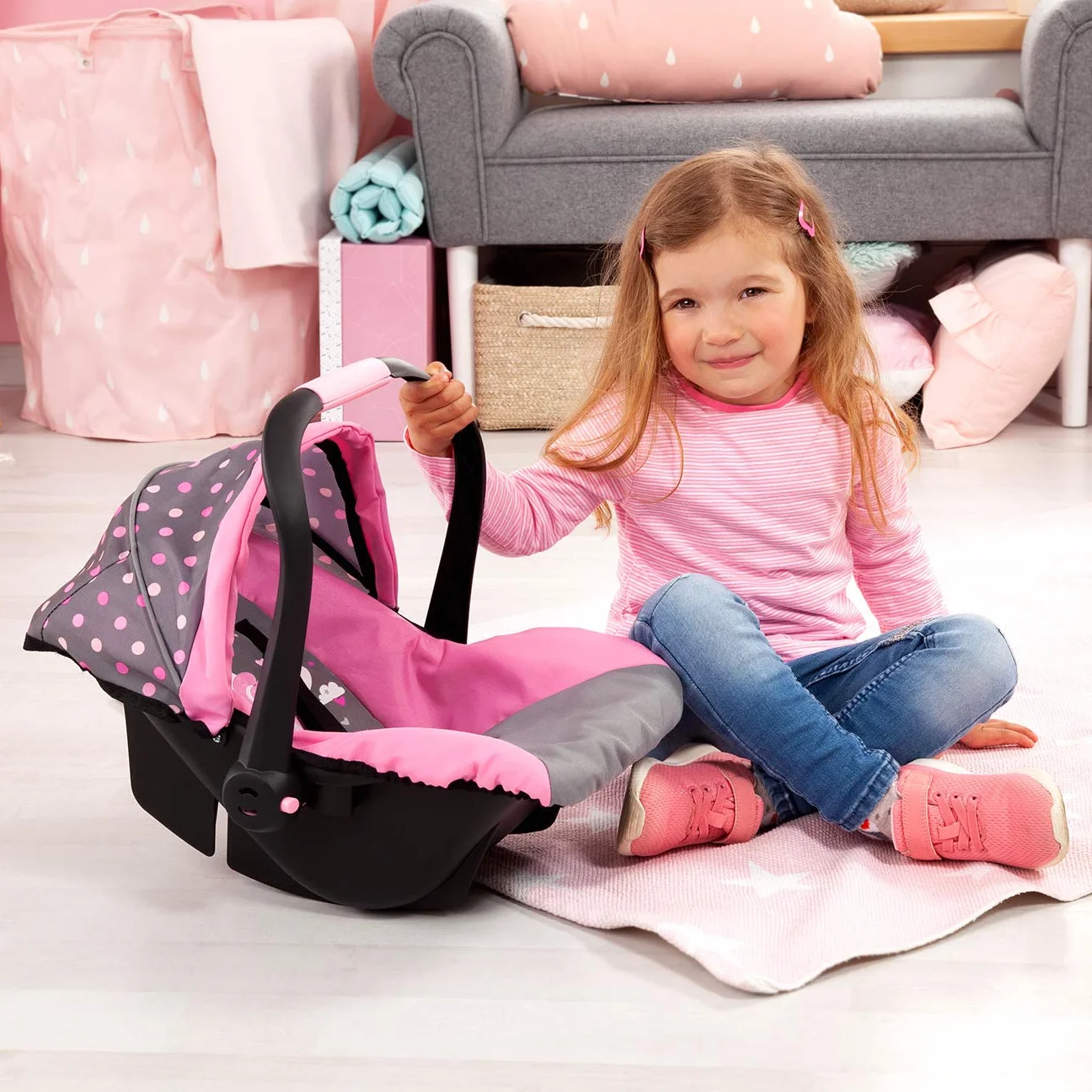 Bayer Design Silla de coche Easy Go Asiento para bebé de Muñecas gris hadas