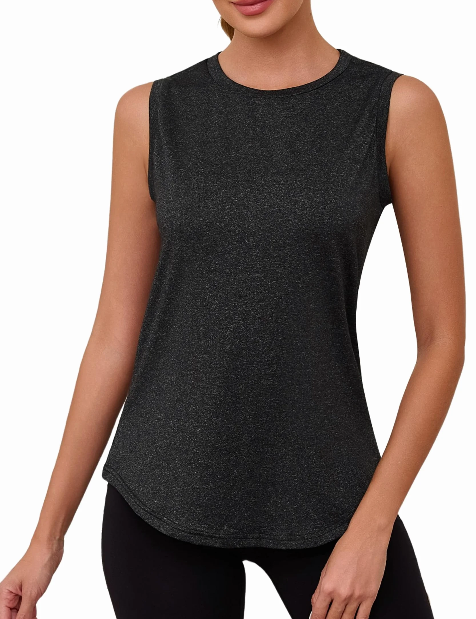 Camiseta de Tirantes Deporte Mujer Sin Mangas Cuello Redondo Racerback Top Ligera