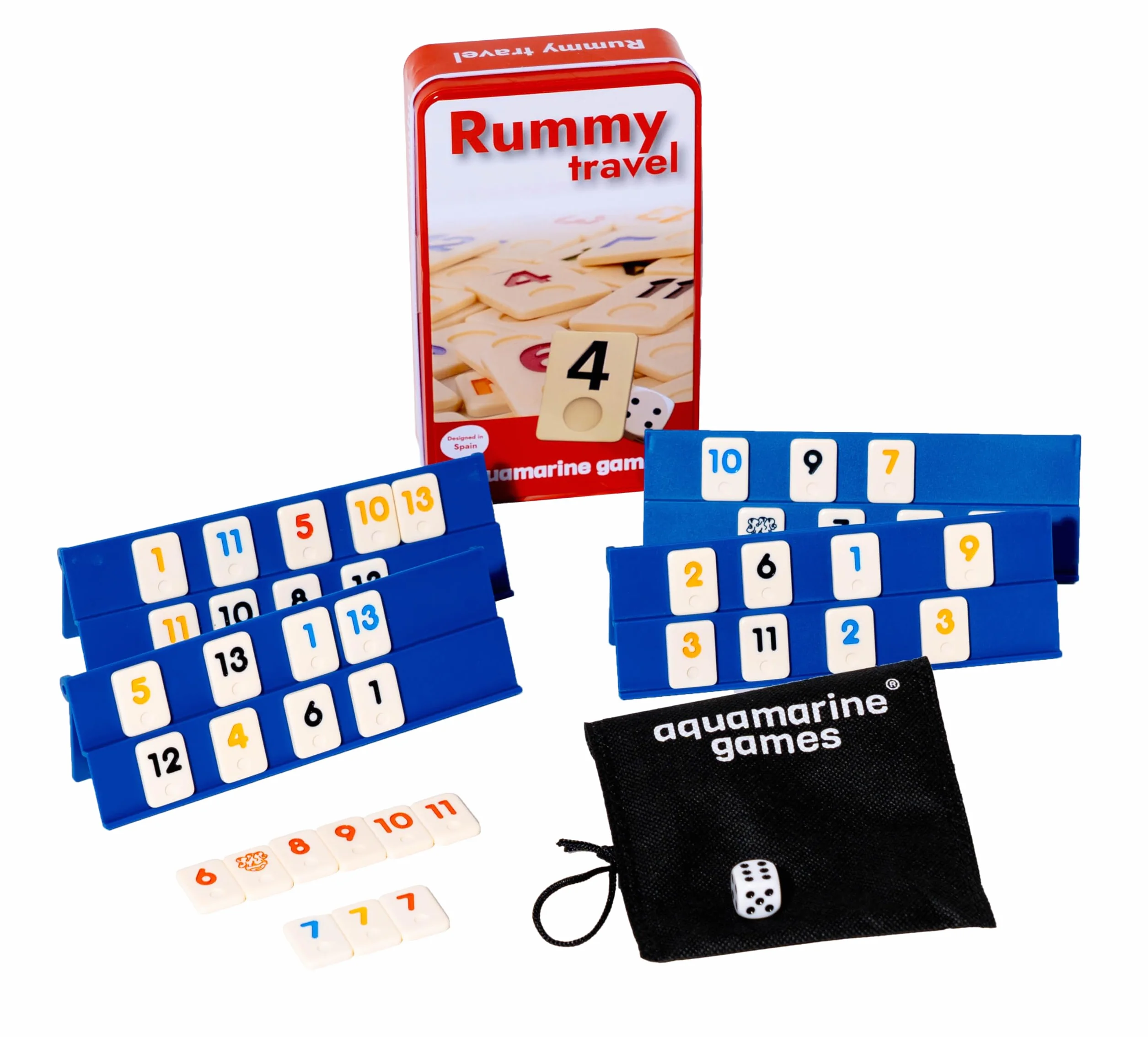 Travel Rummy 4 Jugadores Estuche de Metal