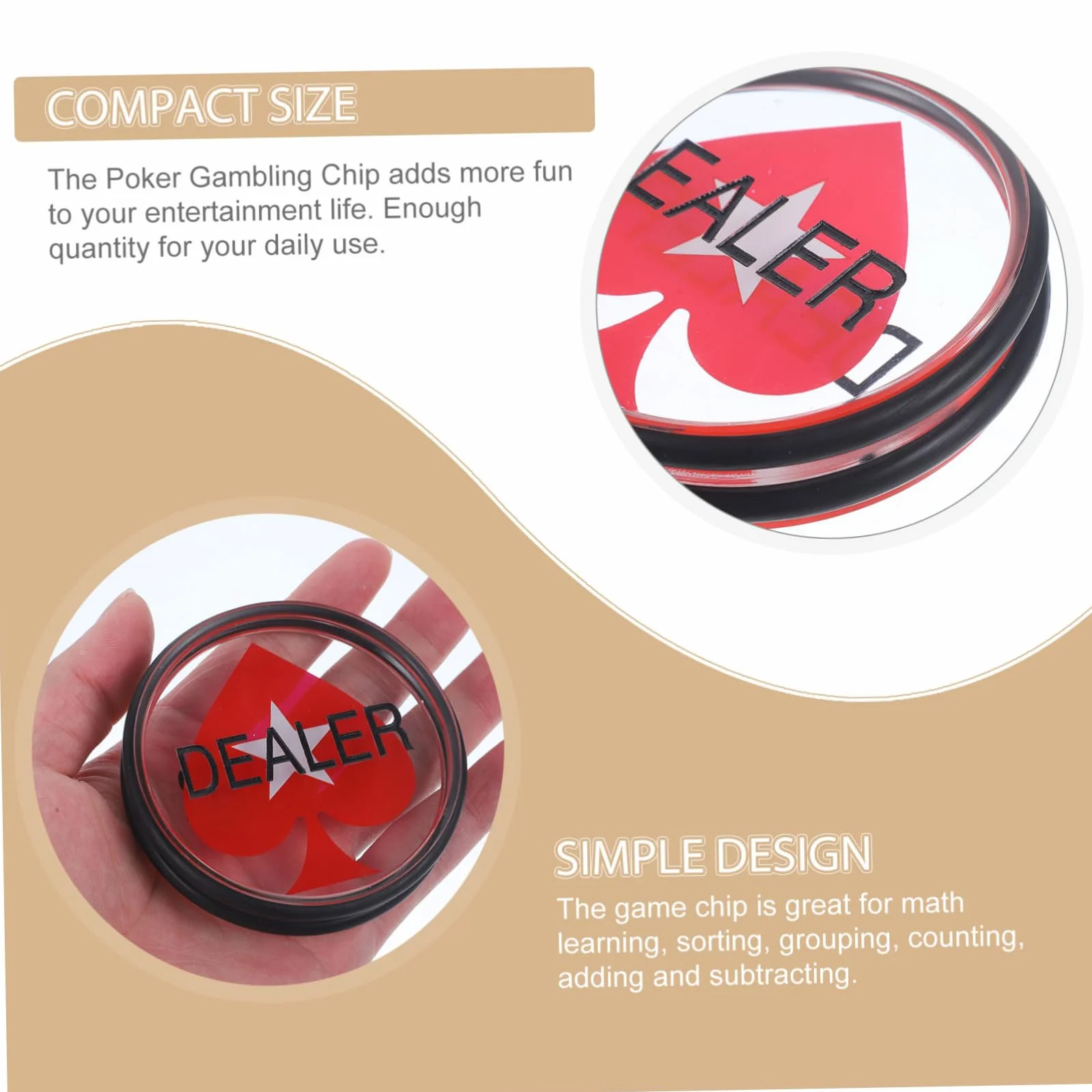 Acrílico Poker Dealer Button Doble Cara Robusto Ligero para Poker Accesorios de Juego y Contador de Tarjetas para Holdem y Accesorios de Juego