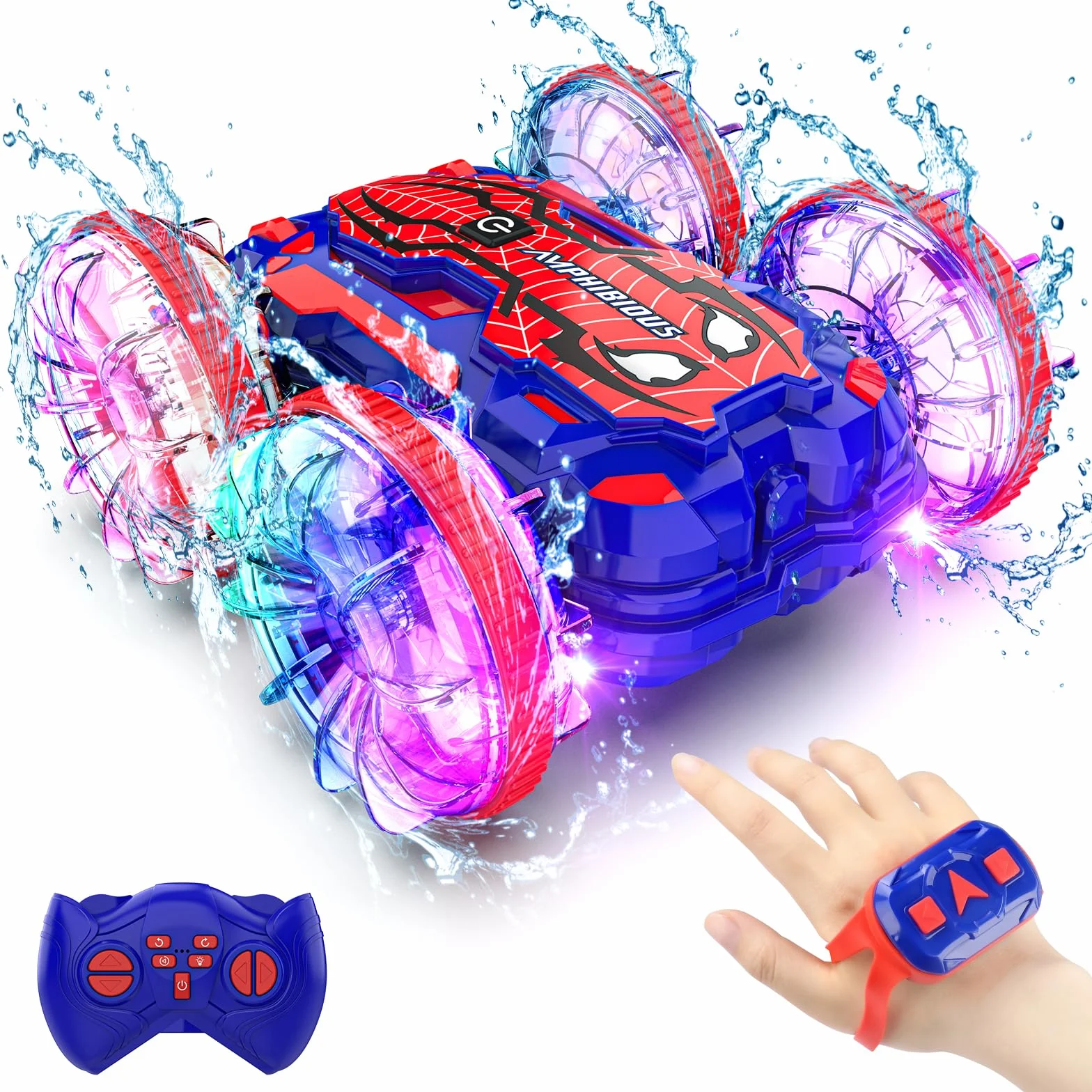 Coche Teledirigido Anfibio Spider RC Todo Terreno Juguete para Niño 6-12 Años Regalo Cumpleaños