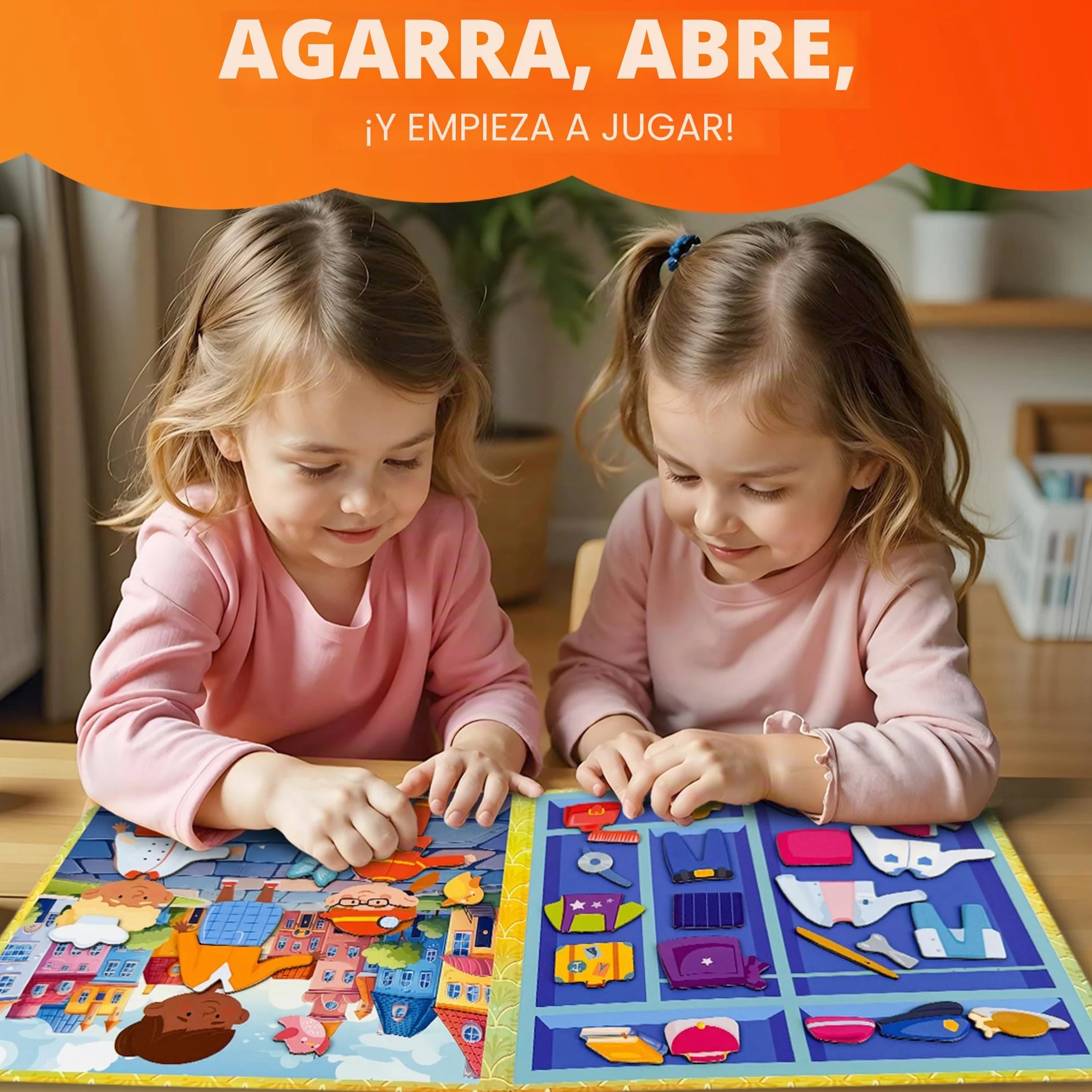 QUOKKA Vestir Muñecas Magnetico para Niños 2 3 Años – Juegos de Viaje Niñas 3 4 Años – 35 Piezas Puzzle Magnético para Avión y Coche – Muñecas Recortables Profesiones – Regalos para Niñas de 2 a 5