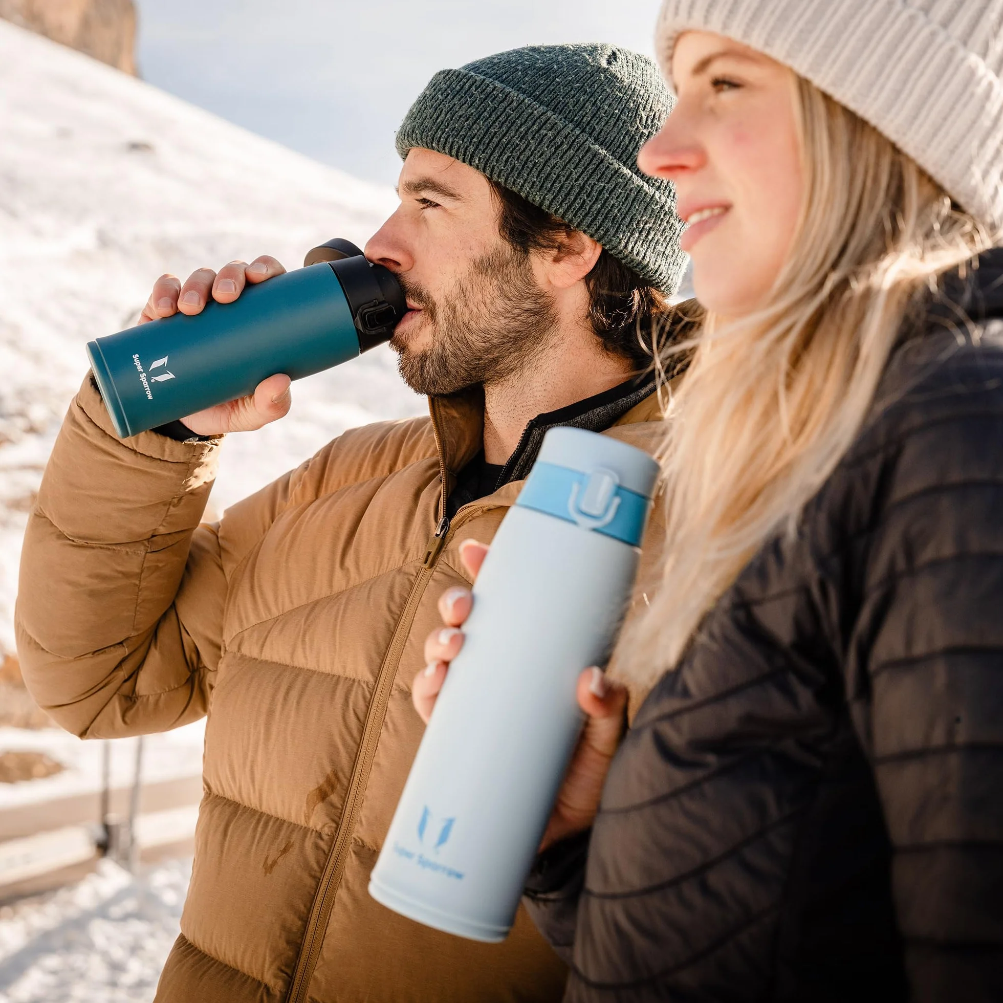 Super Sparrow Botella Agua Acero Inoxidable Termica 350ml 500ml 750ml 950ml Sin BPA con 2 Tapas