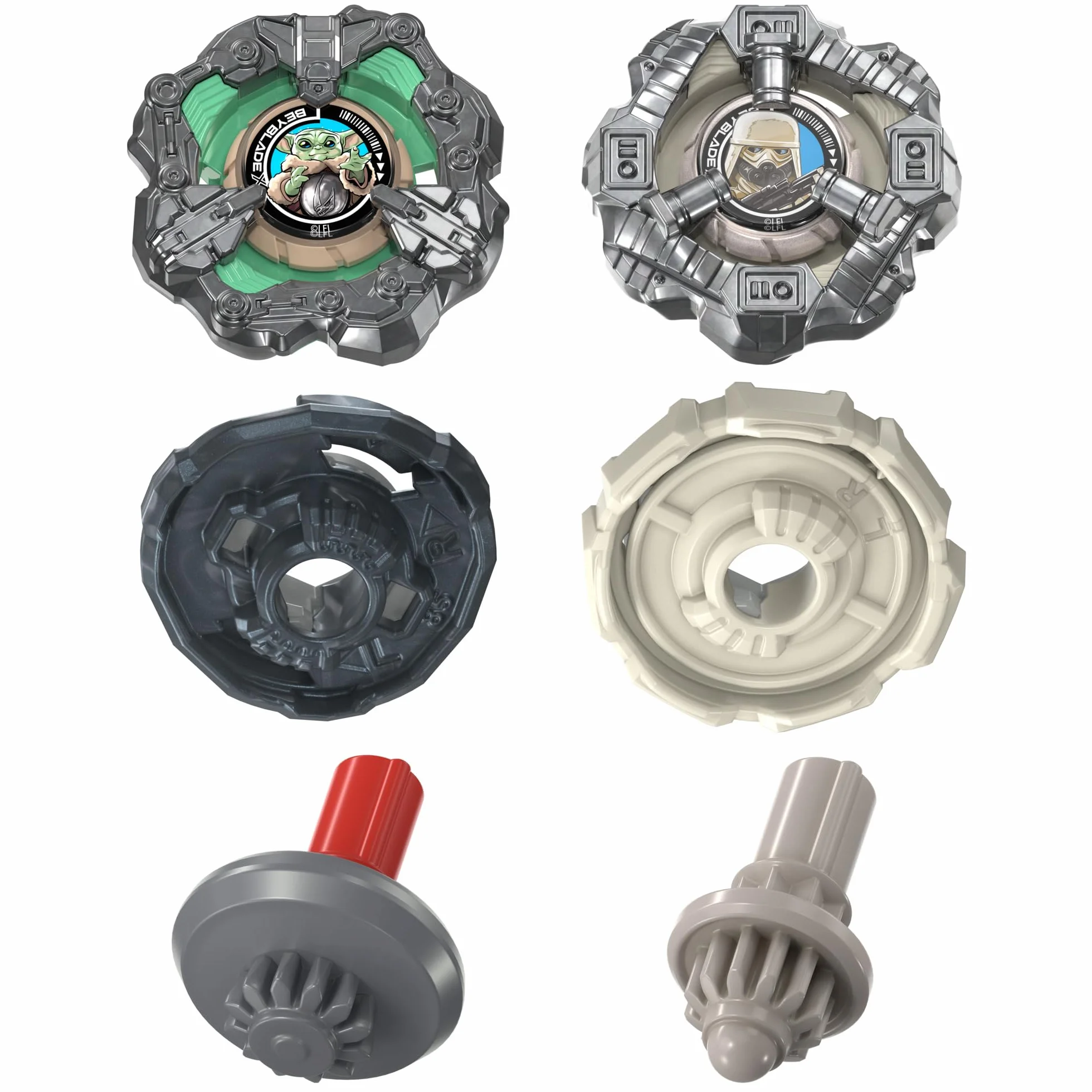 Colaboración Beyblade X y Star Wars, Grogu vs. Snowtrooper, 2 Tops de Batalla Takara Tomy, 2 lanzadores, Juguetes Star Wars, A Partir de 8 años