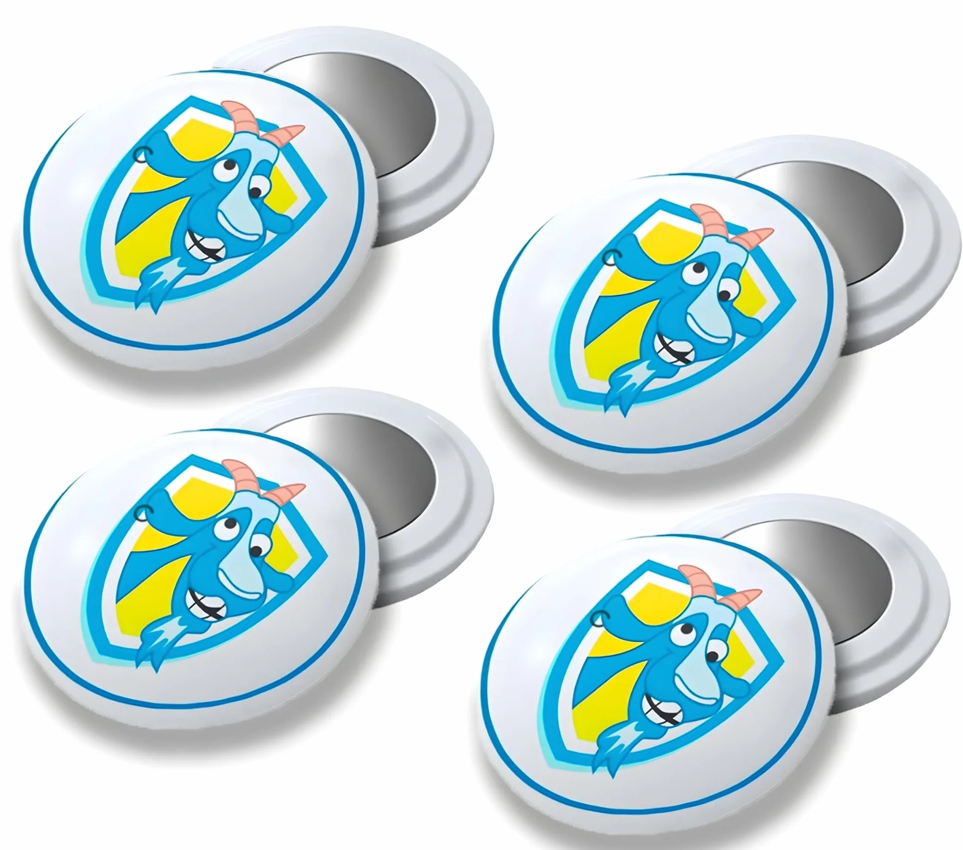 Imanes Deportivos 18mm para Running y Triatlón con Bolsa Impermeable - Pack de 4 - Diseño Cabra Azul