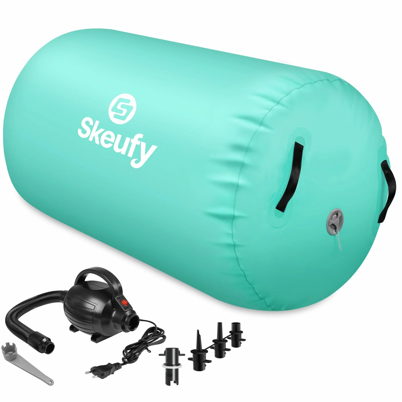 Skeufy Air Matte Track, Inflable Yoga Air Matte Roll con Bomba Eléctrica, Rodillo de Aire Airroll Air Roller Esterilla de Gimnasia