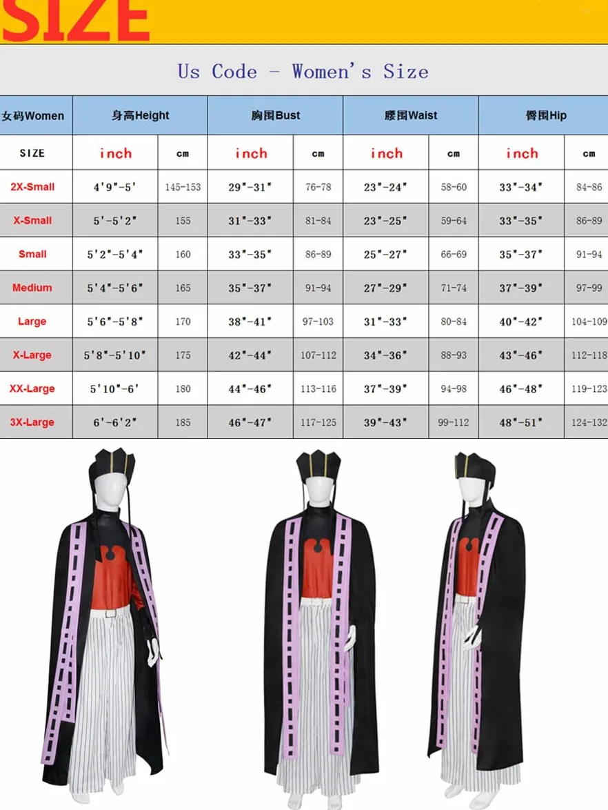 Disfraz de anime para hombre, talla de EE. UU., traje de fiesta (2XS)