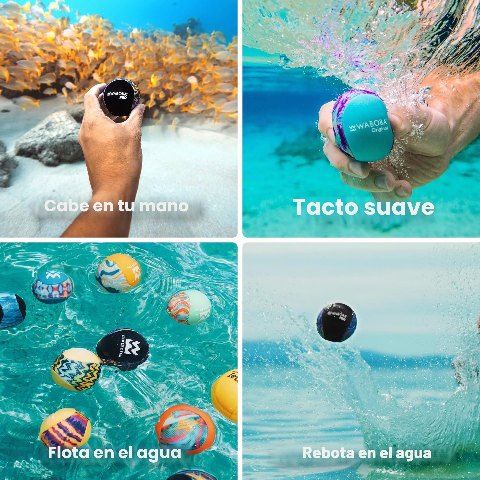 Waboba AZ-101-WS Pro - Bola de Rebote de Agua, Rayas onduladas, Talla única