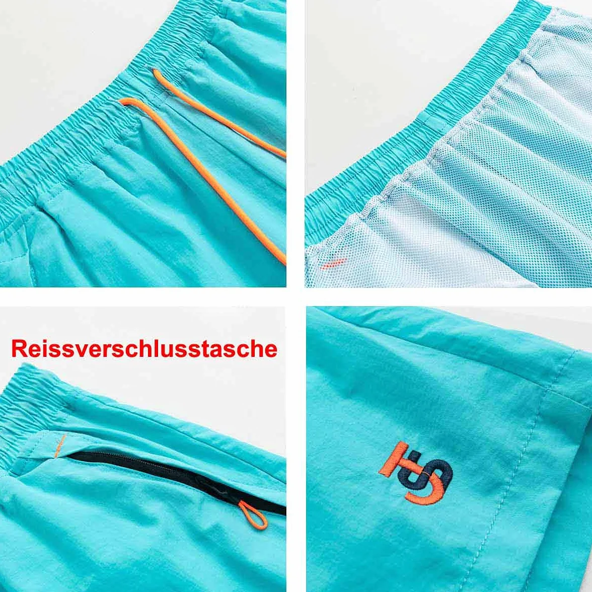 JustSun Bañador Hombre Cremallera Impermeable Secado Rápido Forro Malla