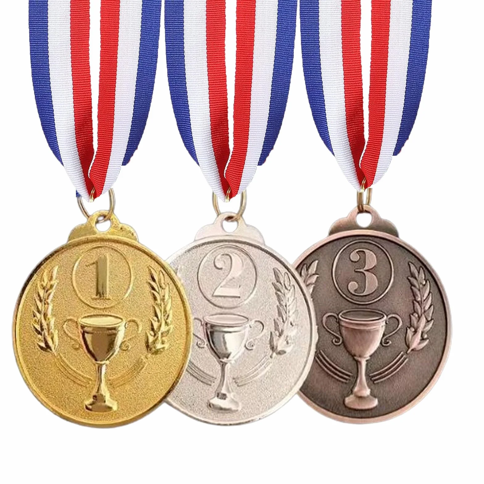 Medallas Digitales con Cintas 3 Piezas, Medallas de Metal Oro Plata Bronce para Competiciones