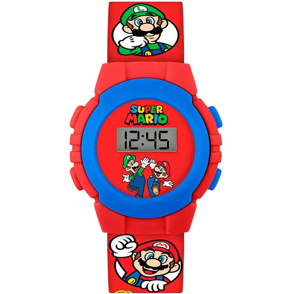Mario GSM4234 Reloj Digital de Cuarzo para niños Correa de plástico Rosso