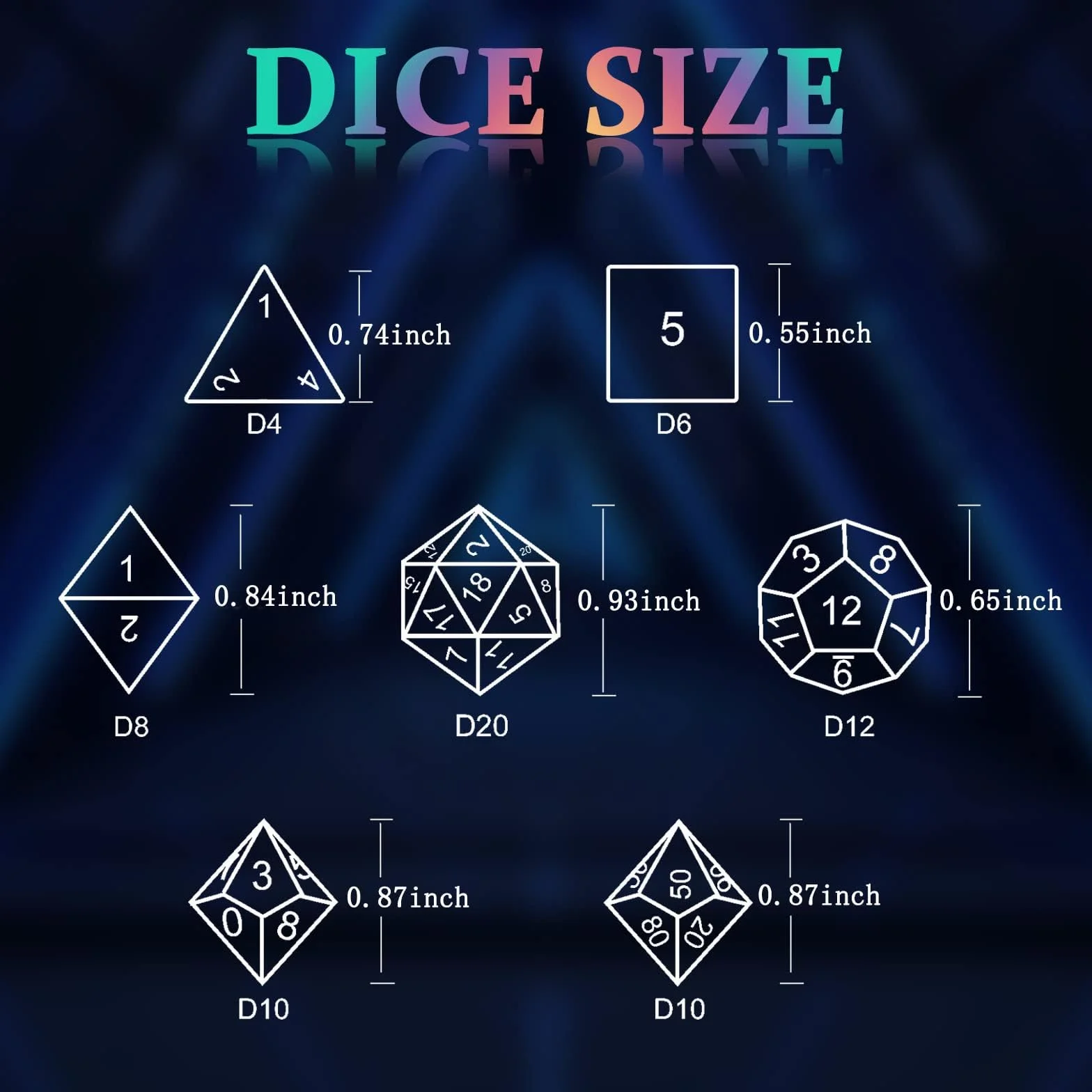 Dados D&D de Metal para Dungeons and Dragons, D20 para Juegos de Mesa, RPG, MTG, Shadowrun Pathfinder (Sangre Plateada)