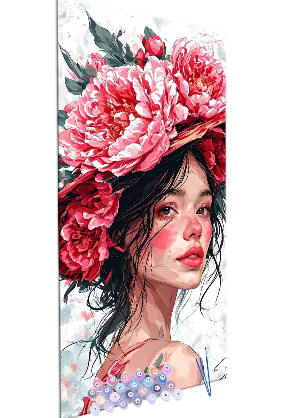 Pintura por Números para Adultos, 90x180cm Acrílica Pintura por Números para Niños Adultos Principiantes Pintura con 3 Pinceles Acuarela Mujeres flores Paint by Number Niños Decoración del hogar R801