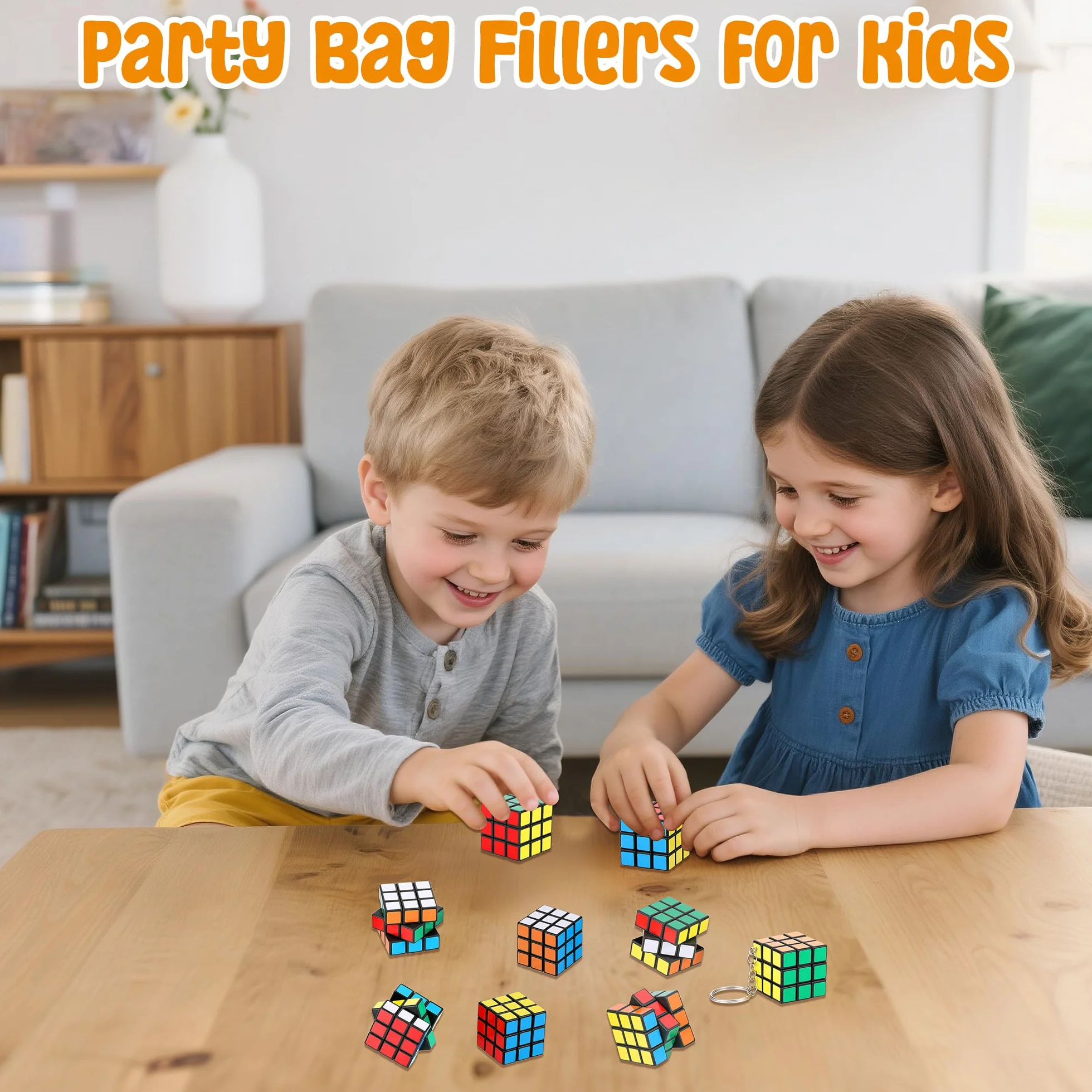 Fentar 20uds Cubo Magico Regalos Cumpleaños Niños Colegio, Speed Cube Llaveros Infantiles, Mini Cubo Detalles Cumpleaños Niño, Pequeños Regalos para Rifa Premios Regalo de Fiesta