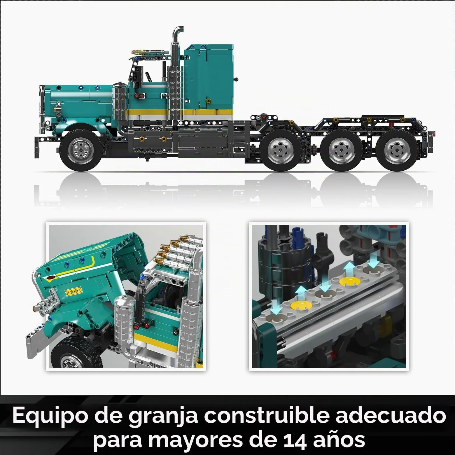Mould King 13201 Technik American Truck - Juego de construcción de coche de juguete para construcción de coche, bloques de construcción clásicos, para adultos a partir de 14 años (2064 + piezas)