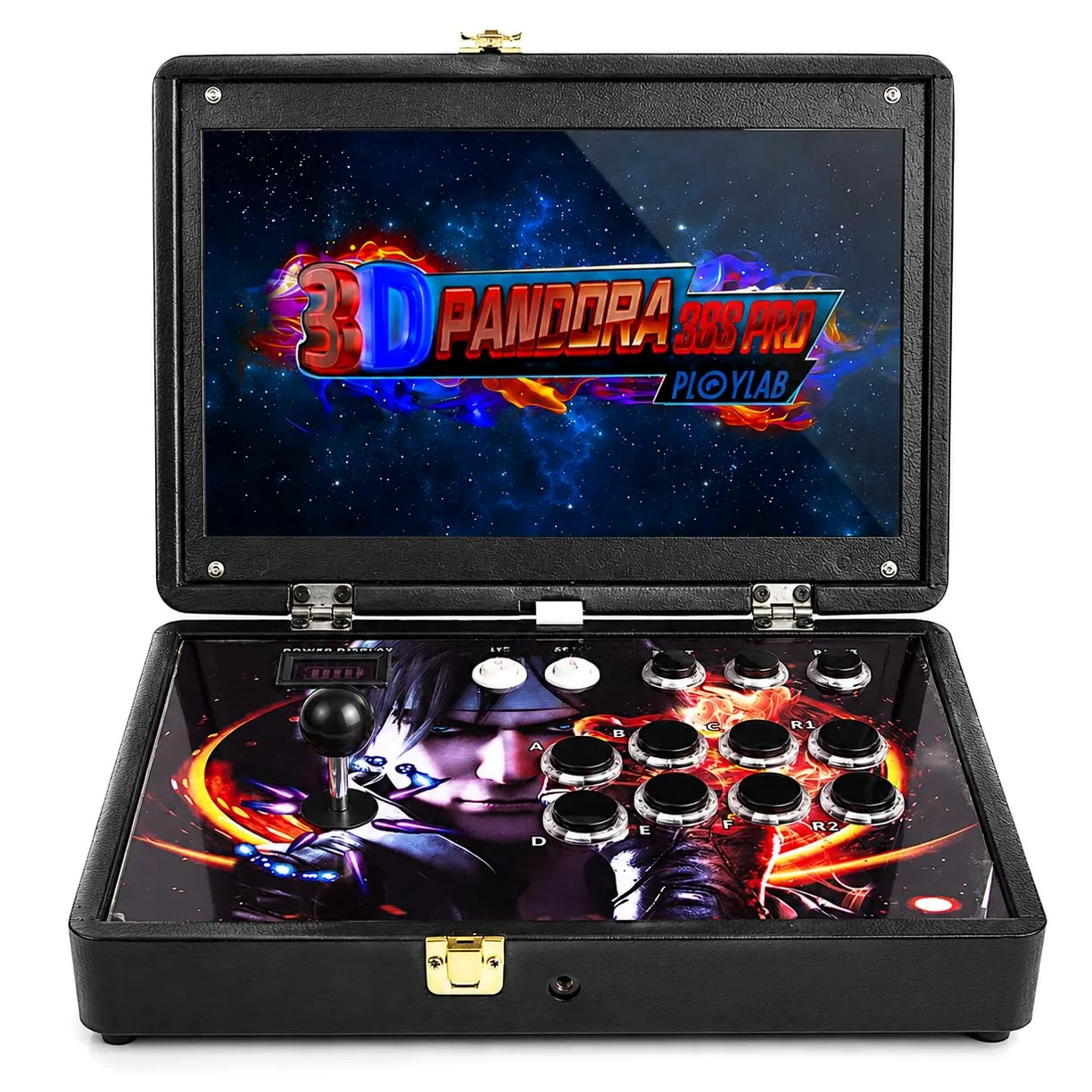 Consola de juegos de mano, consola arcade 3D de 14 pulgadas con carcasa totalmente metálica, sistema de juegos portátil 10000 en 1