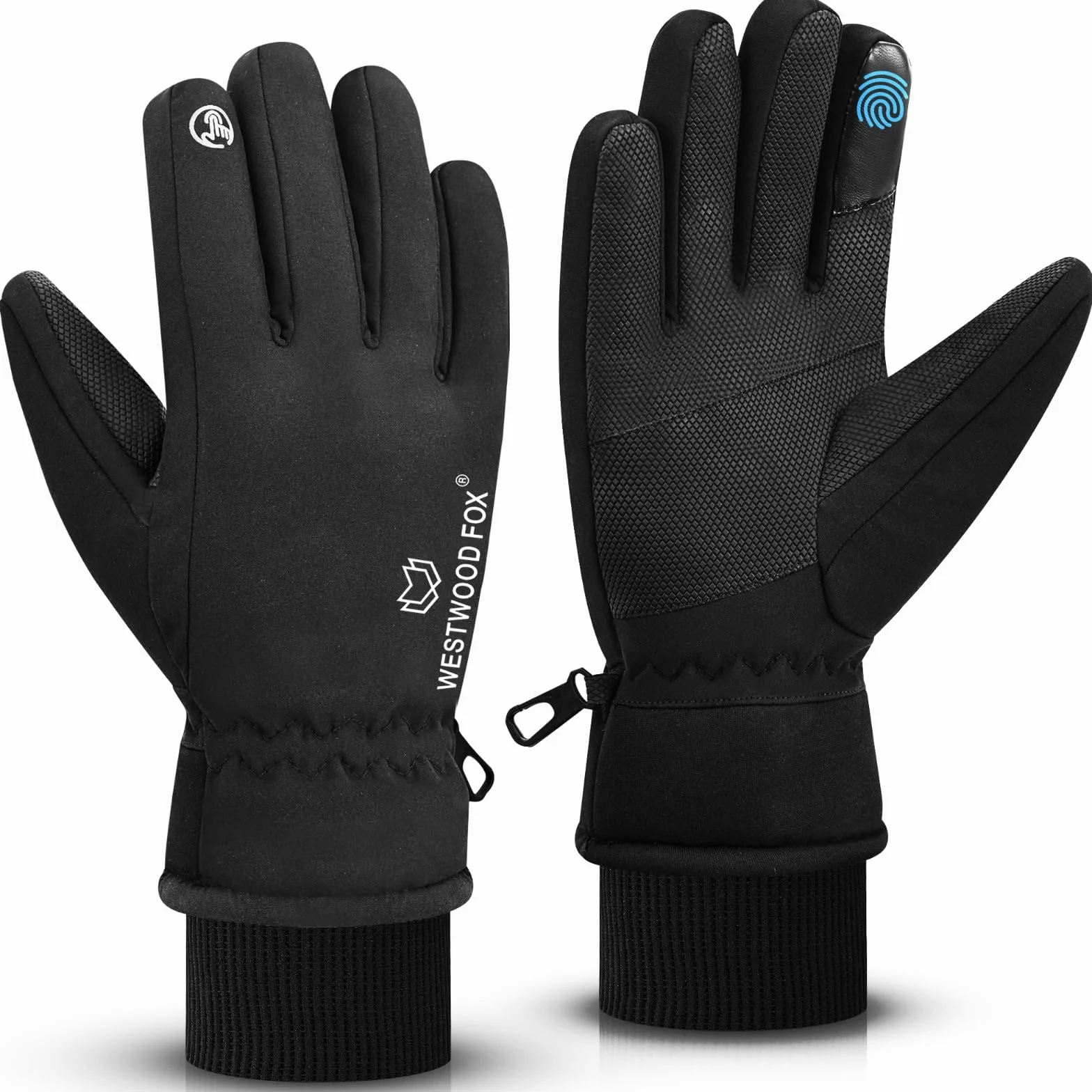 WESTWOOD FOX Guantes de Invierno Impermeables Táctiles Antideslizantes para Esquí