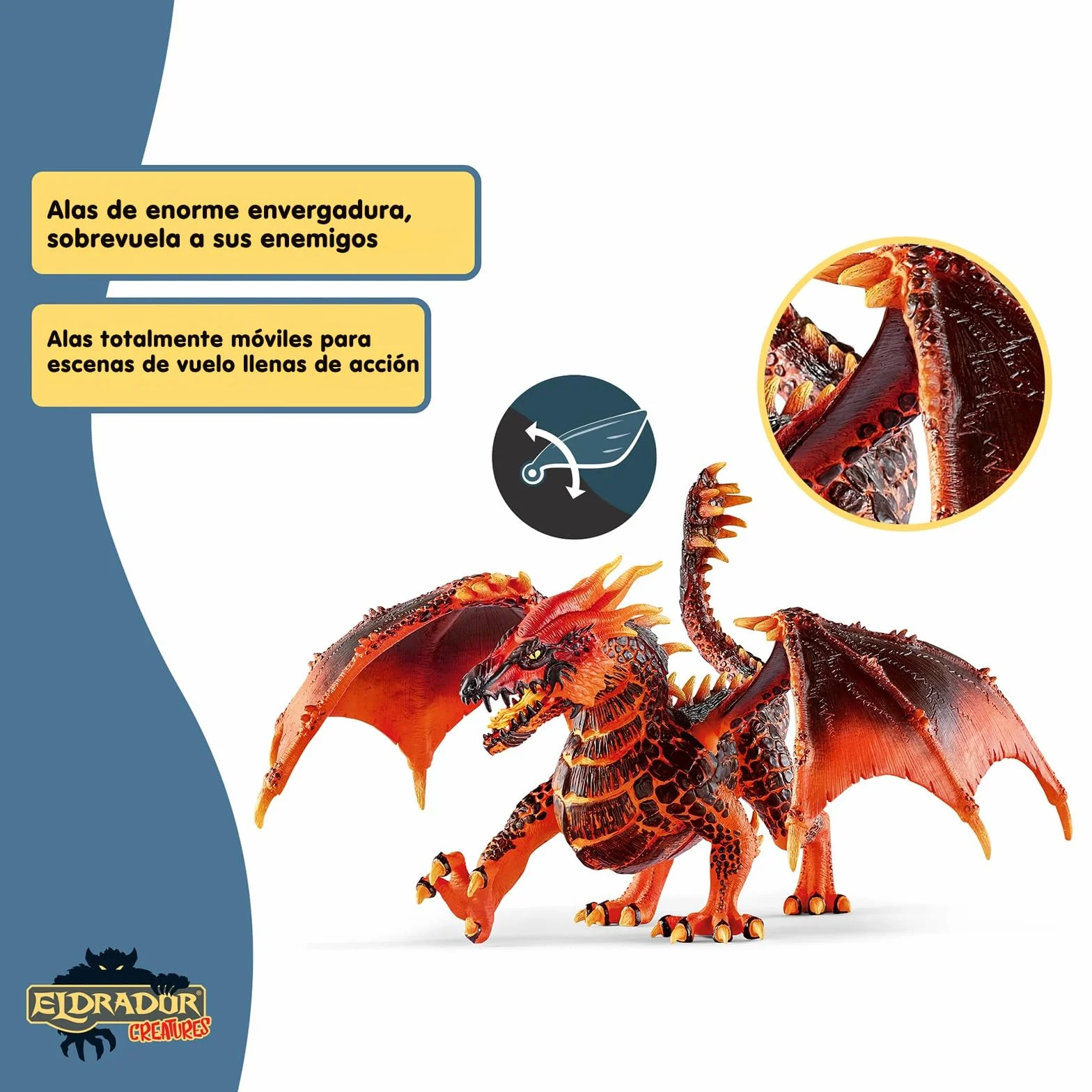 Schleich ELDRADOR Creatures | Dragón de Lava 70138 | Figura de Monstruo ELDRADOR con mandíbula y alas móviles | Juguete de acción para niños y niñas | a Partir de 7 años | 20 x 14 x 15 cm
