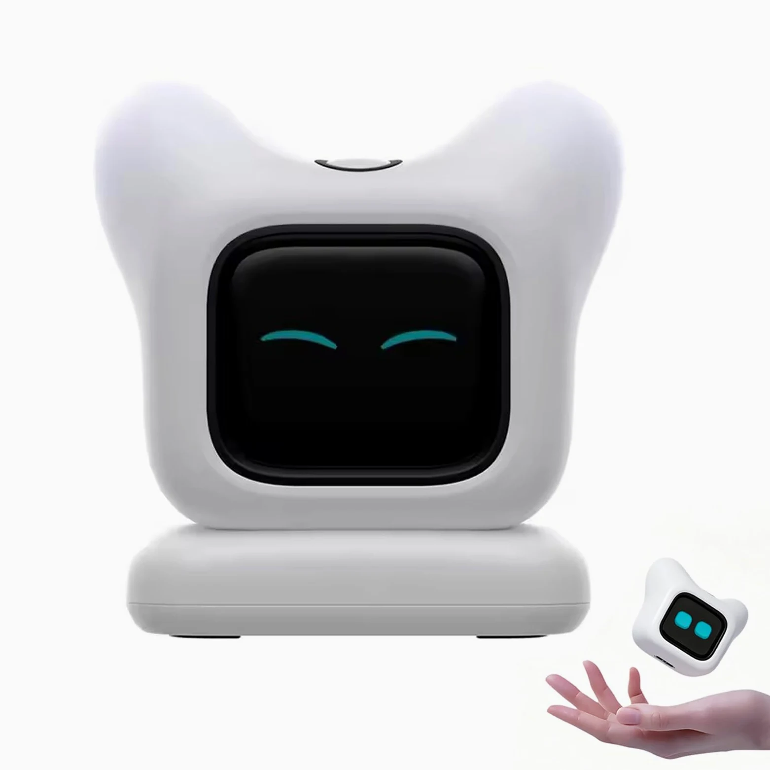 Robot De Escritorio Con Ia: Mascota Electrónica Inteligente Con Chat De Voz Y Emociones Dinámicas. Un Gadget Tecnológico Interactivo, Creativo E Inteligente, Ideal for Escritorio Del Hogar(White)