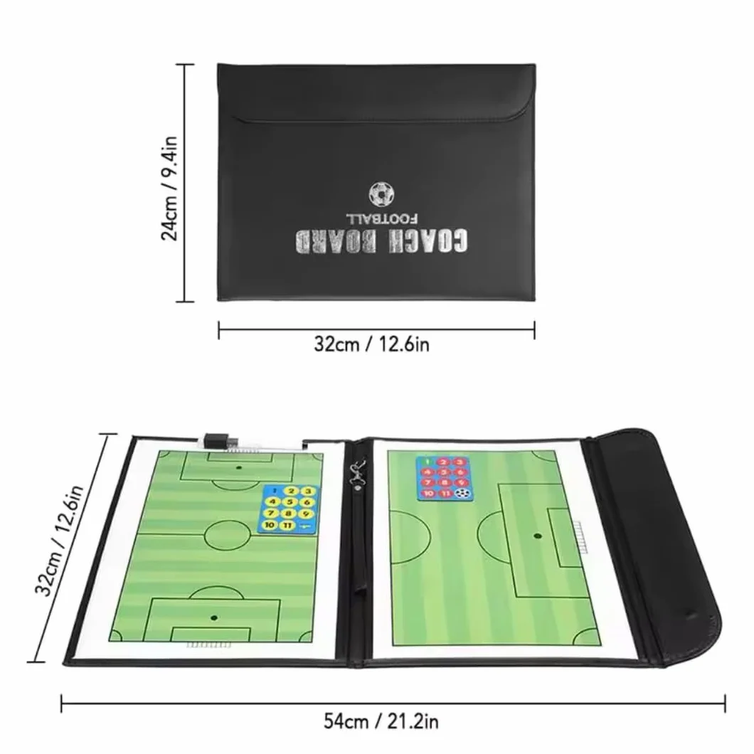 Pizarra de Fútbol para Entrenador con Guía de 50 Ejercicios, Pizarra Táctica Magnética para Fútbol y Fútbol Sala