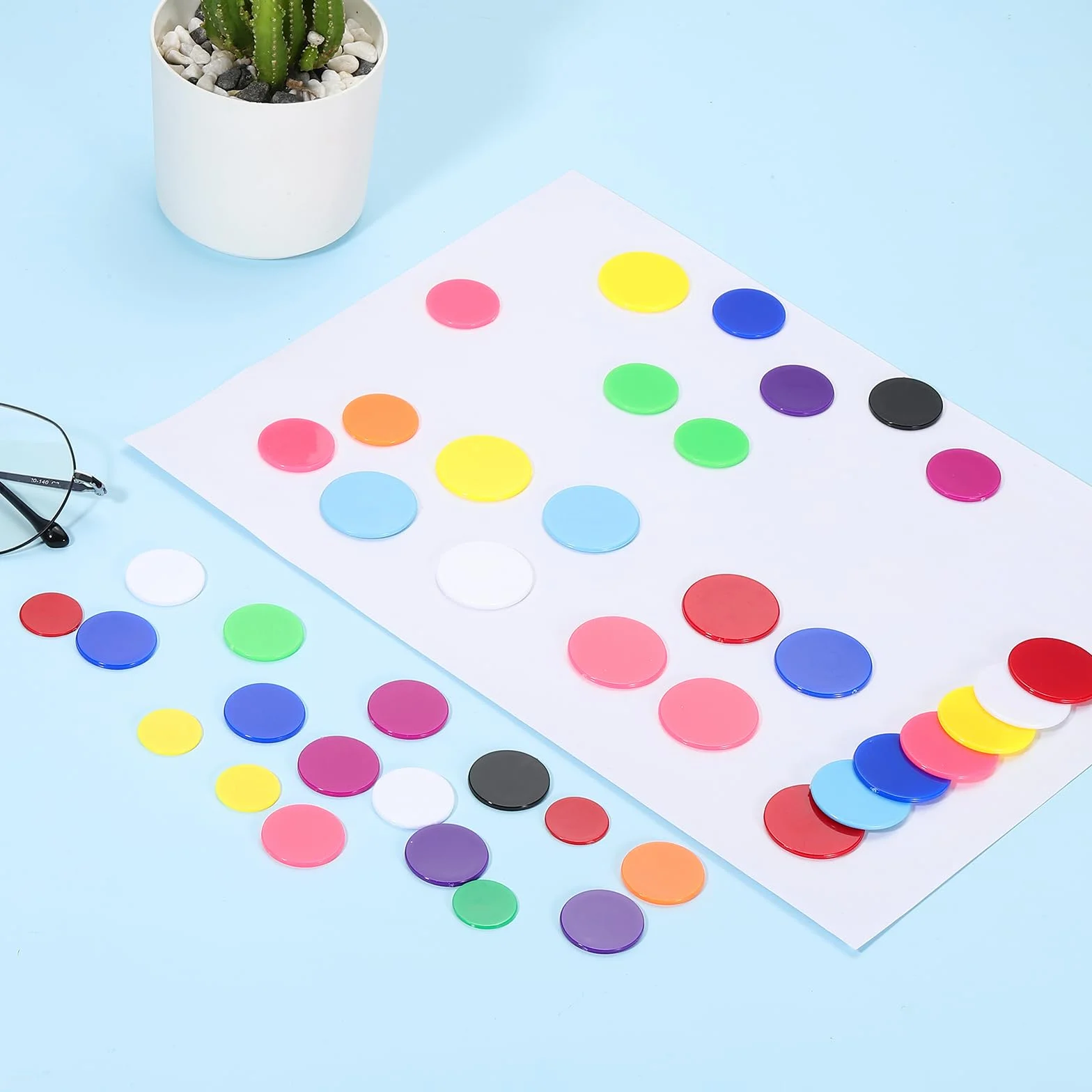 QUARKZMAN 120Pcs Fichas De Póker De 1 Pulgada, Fichas De Bingo De Plástico Contadores De Aprendizaje Discos De Conteo Marcadores Fichas De Juego Opacas, Naranja, Planas