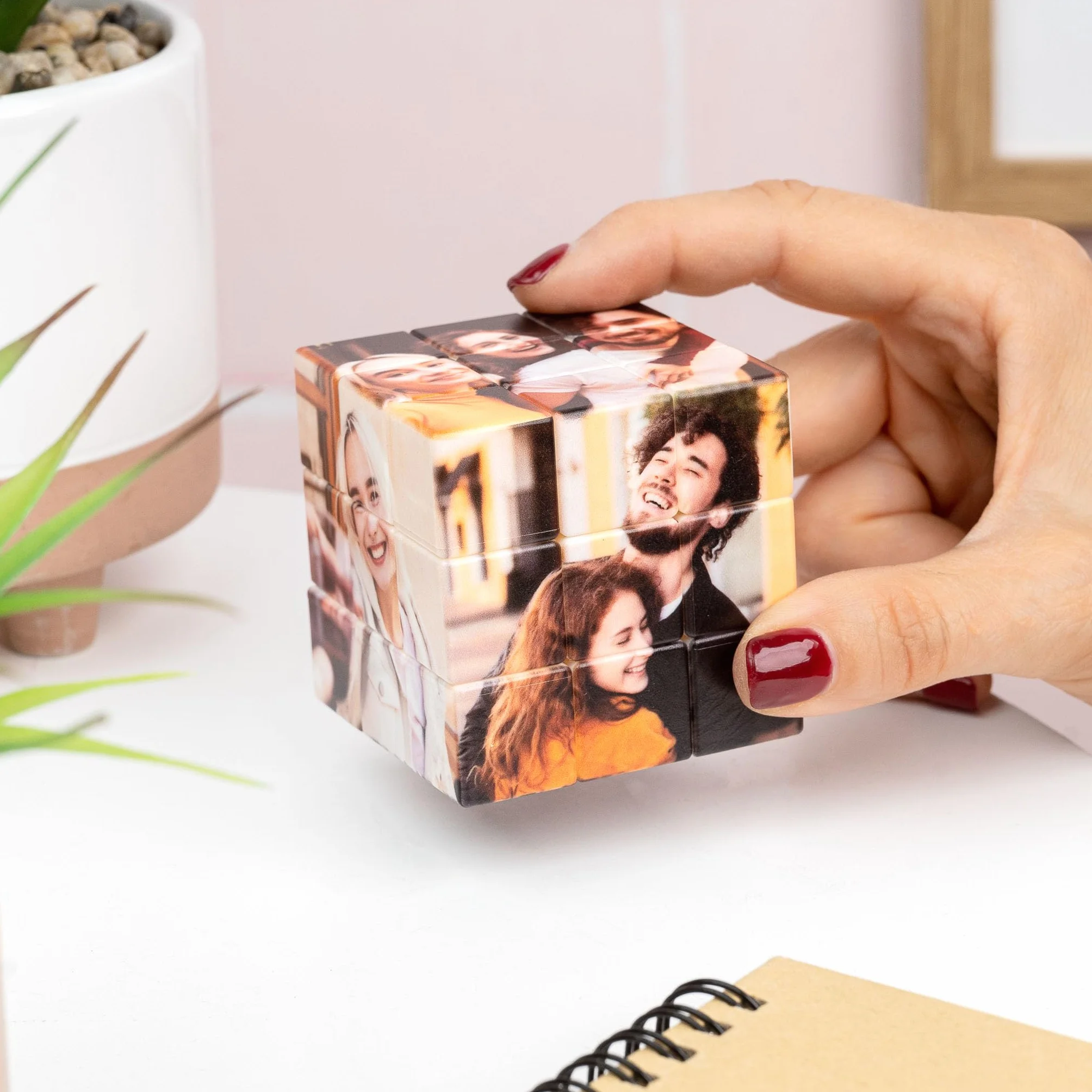 Wanapix | Cubo de Velocidad Personalizado 3x3 | Cubo de Lógica Giratorio con 6 Fotos | Impresión Directa sobre Cada Cara