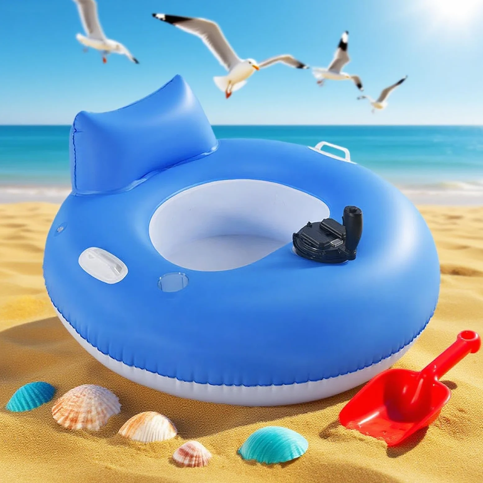 Sillón Inflable De Agua - Flotadores Motorizados para Adultos, Cómodo De Tumbona Portátil, Asiento Flotante, De Verano para Piscina, Playa, Lago | de relajación al Aire libr