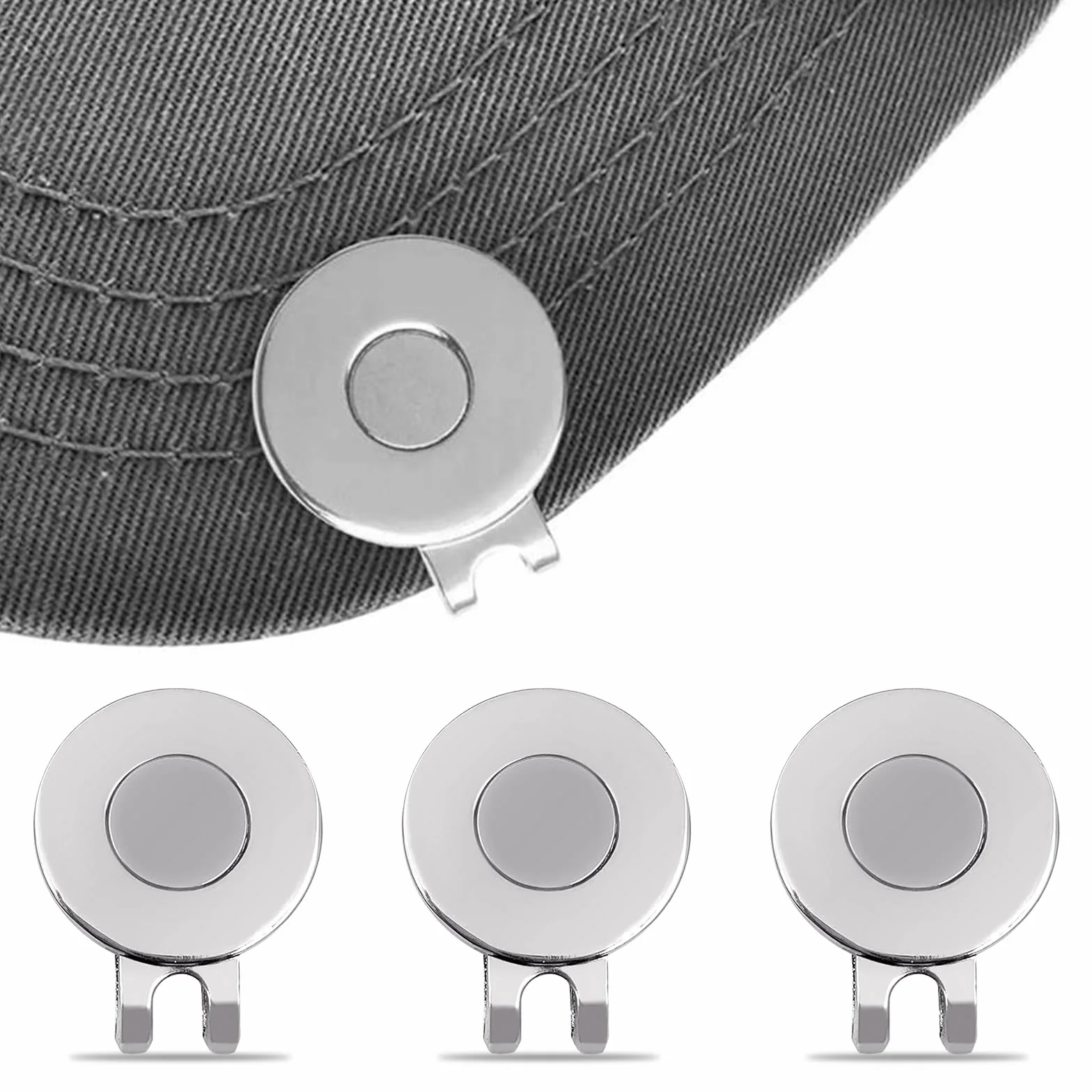 Clip Magnético para Sombrero de Golf, 3 Piezas Marcador de Pelota