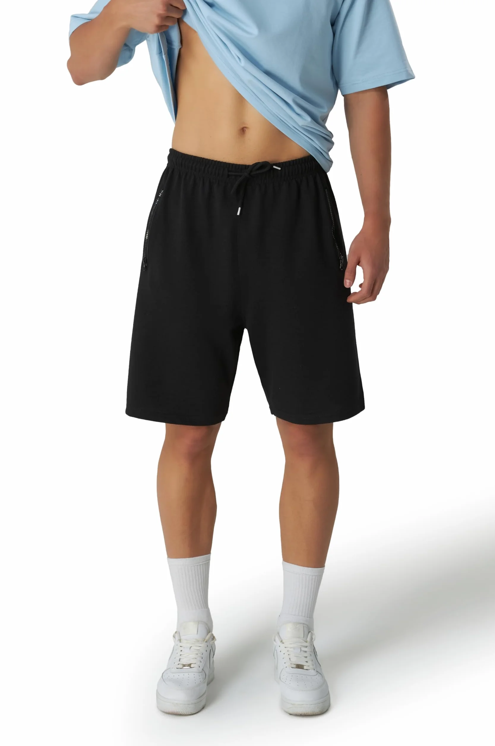 Smith & Solo Pantalones cortos deportivos para hombre de algodón para correr fitness entrenamiento tenis