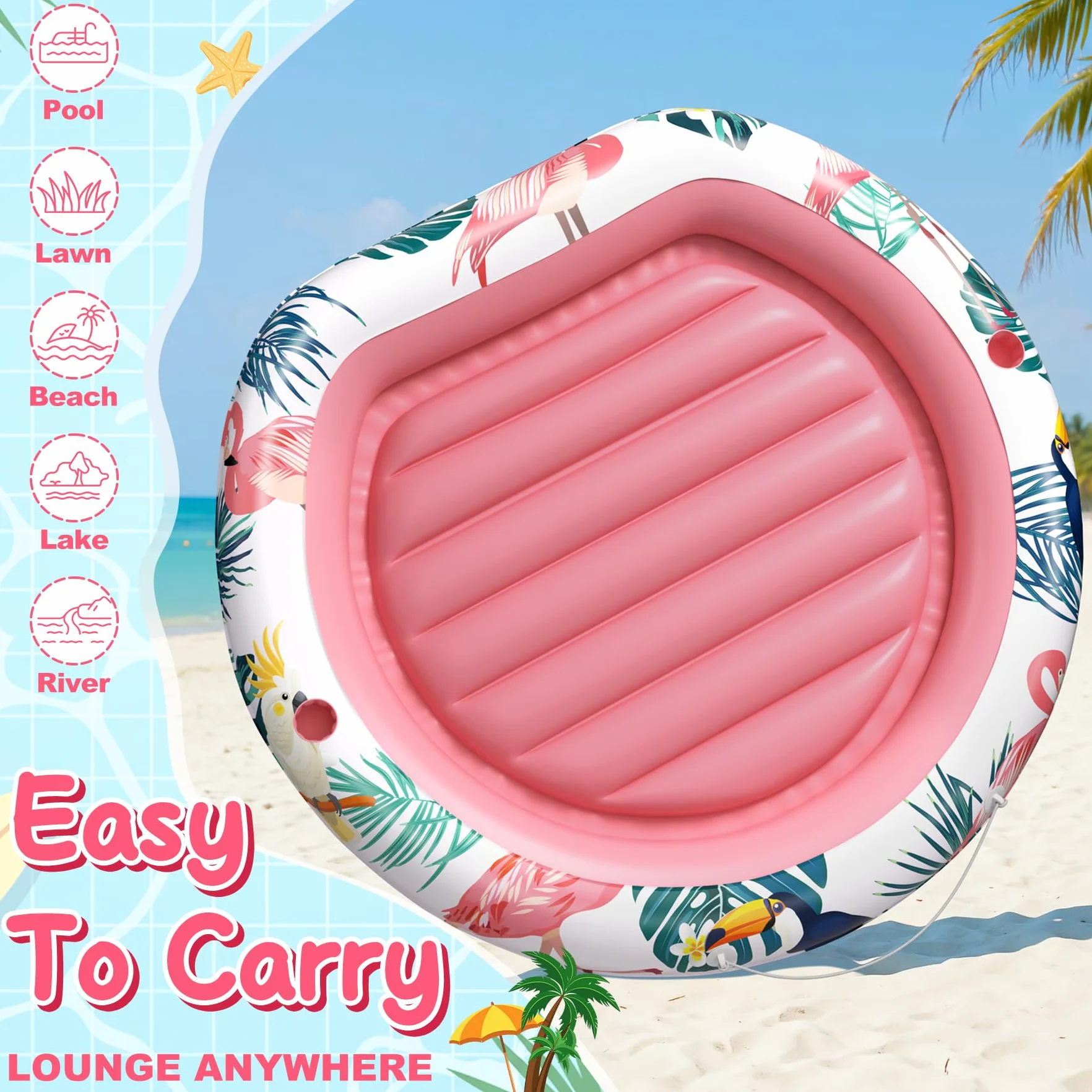 Colchoneta Piscina - Hinchables para Piscina - Flotadores Piscina - Colchonetas Inflables Piscina Adultos - Colchoneta Playa - Colchon Hinchables Inflables Adecuada para Piscina de Playa