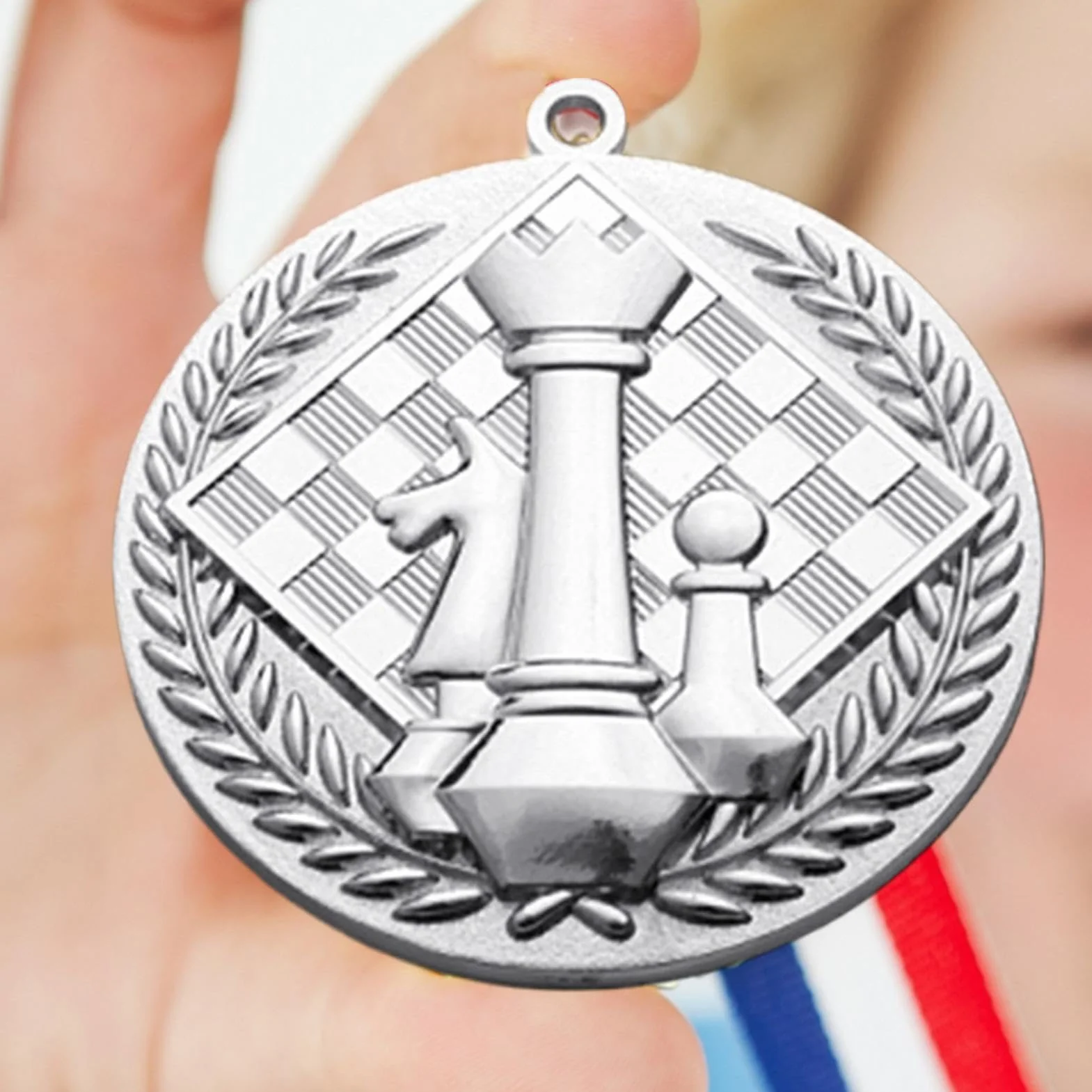Medallas de ajedrez en relieve de oro y plata de bronce para niños y adolescentes