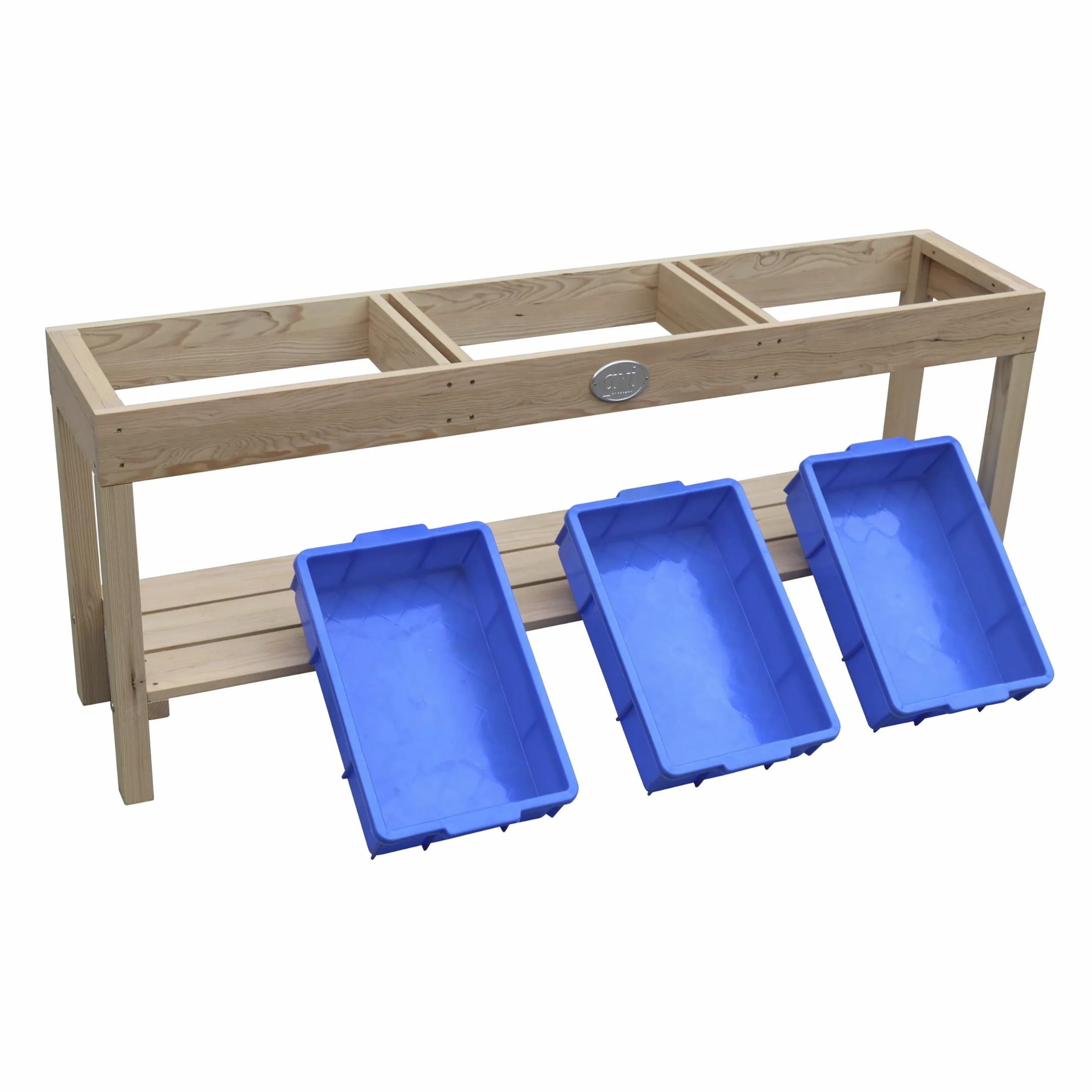 AXI Mesa de Madera para Arena y Agua | Mesa de Arena/Mesa de Barro con 3 Contenedores y Estante de Almacenamiento | 124 x 50 cm.