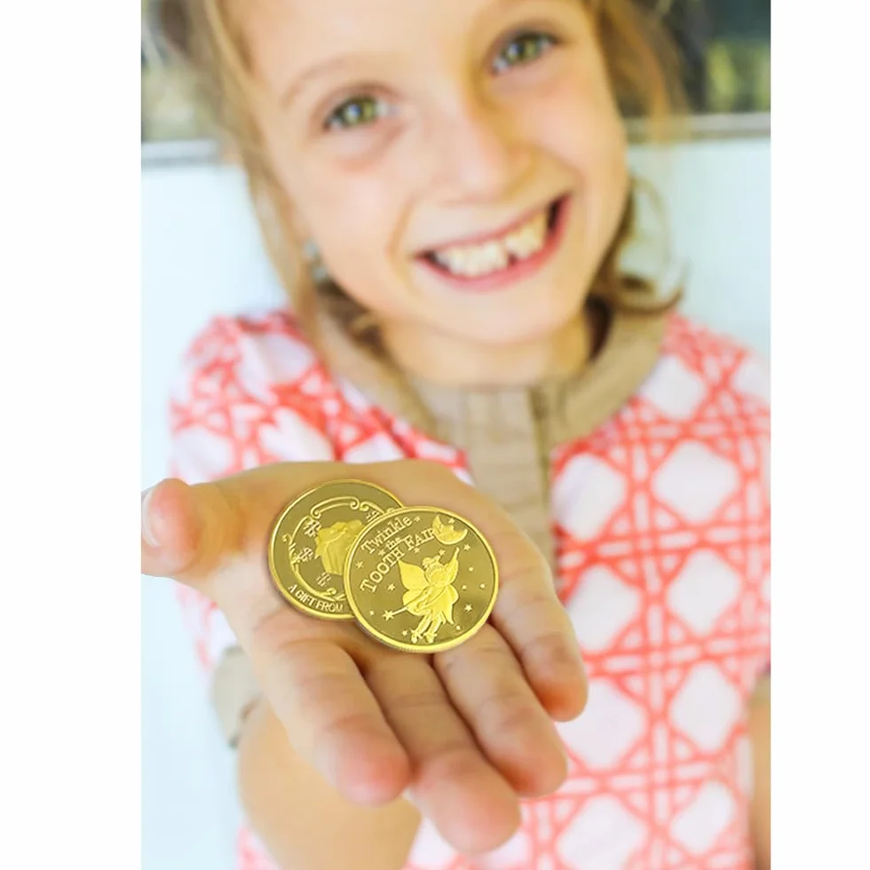 NLR Monedas Hada de Dientes [4 Unidades] Hada de Dientes Monedas Experiencia para el Diente perdido Niños