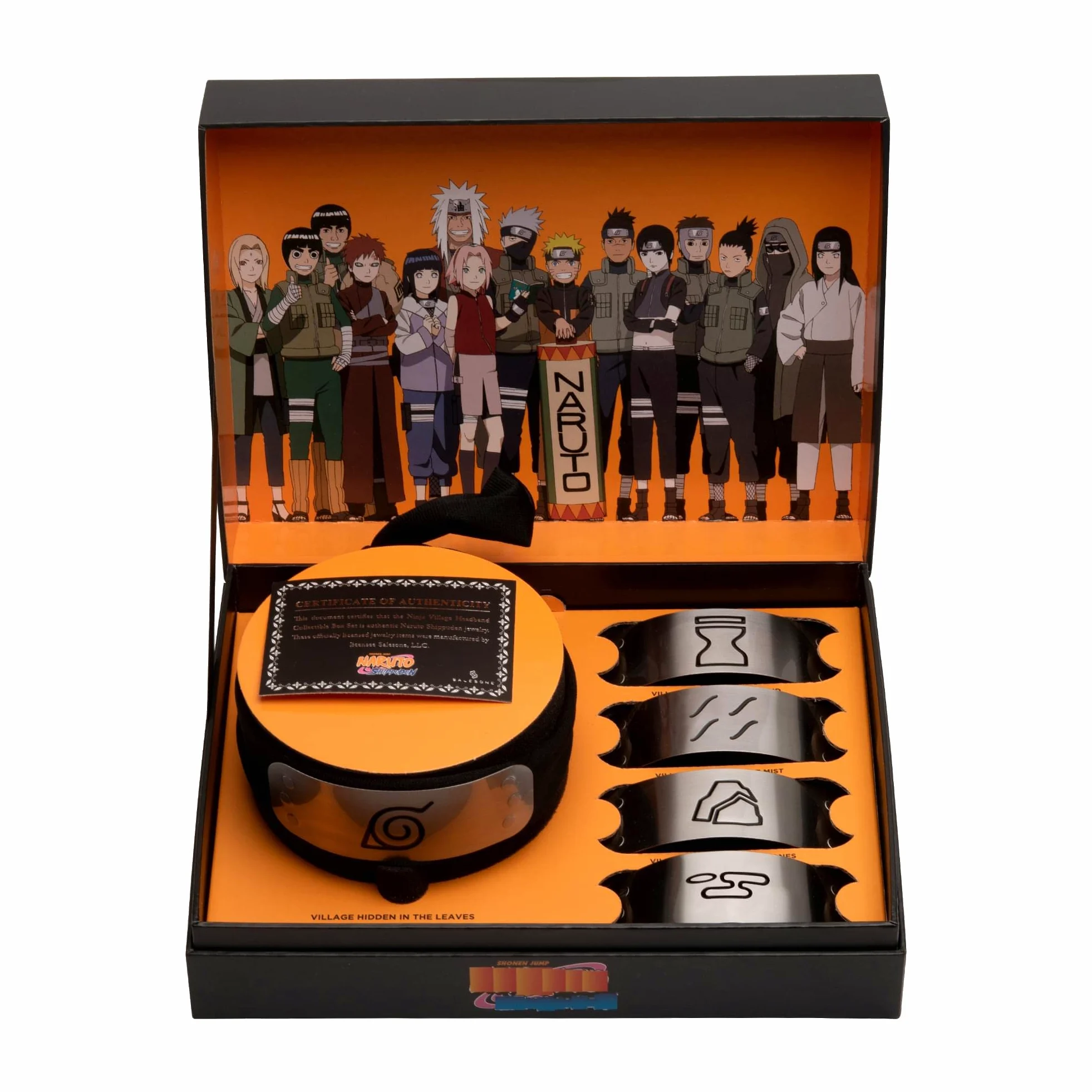 Naruto Juego de diadema para cosplay con 4 platos de pueblo